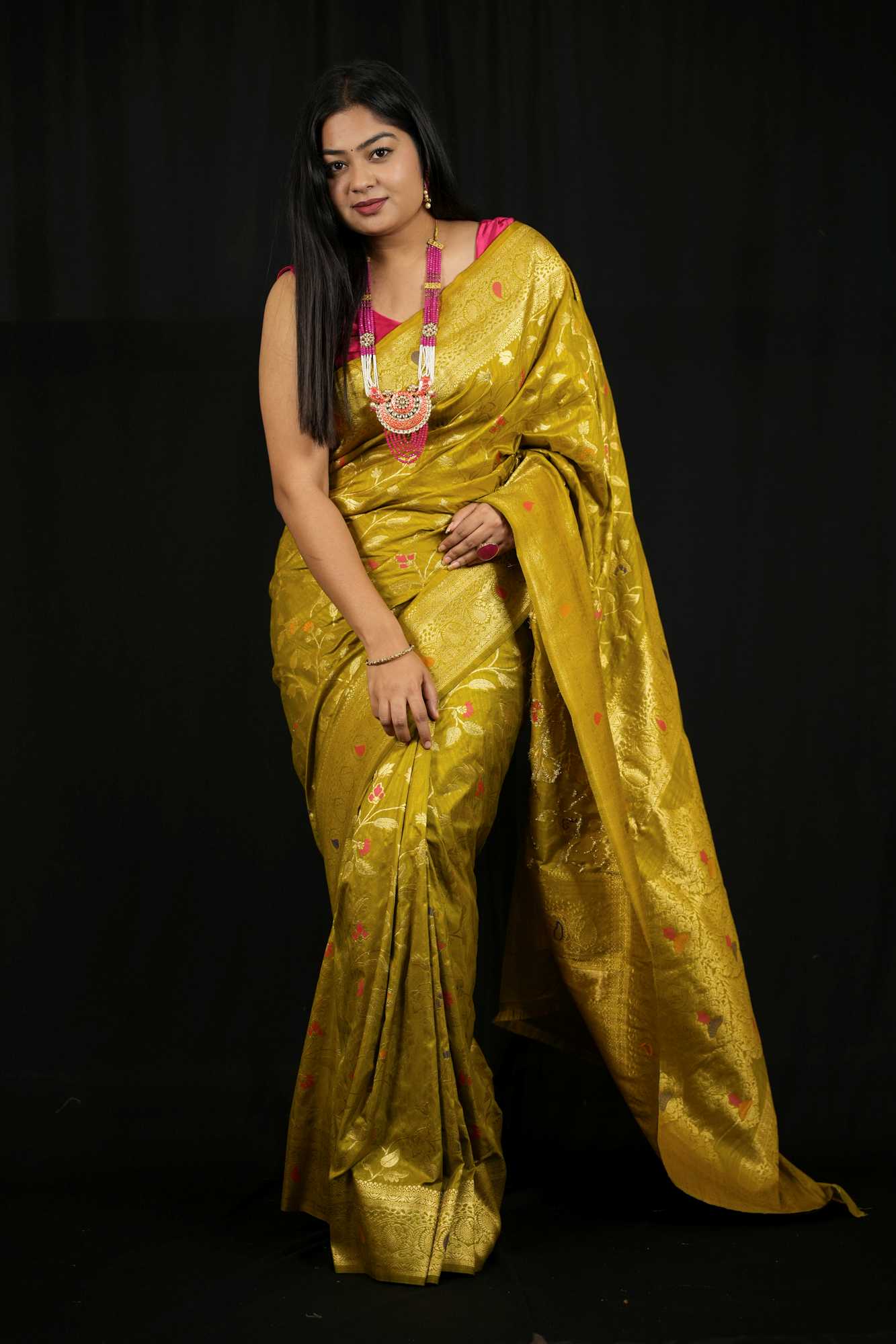 Jaal Weave Khadi Silk Ready To Wear Saree