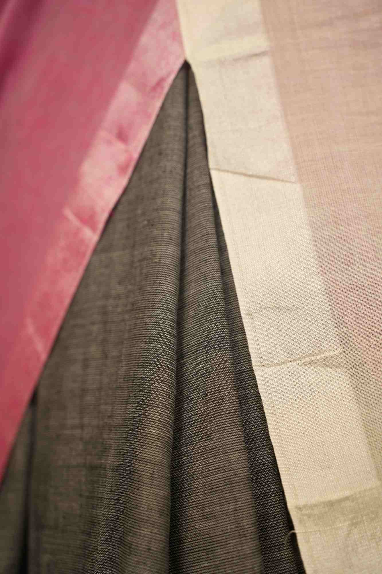 Classy Colorblocked  Khadi Cotton with Solid Bordered  Wrap in 1 minute Saree