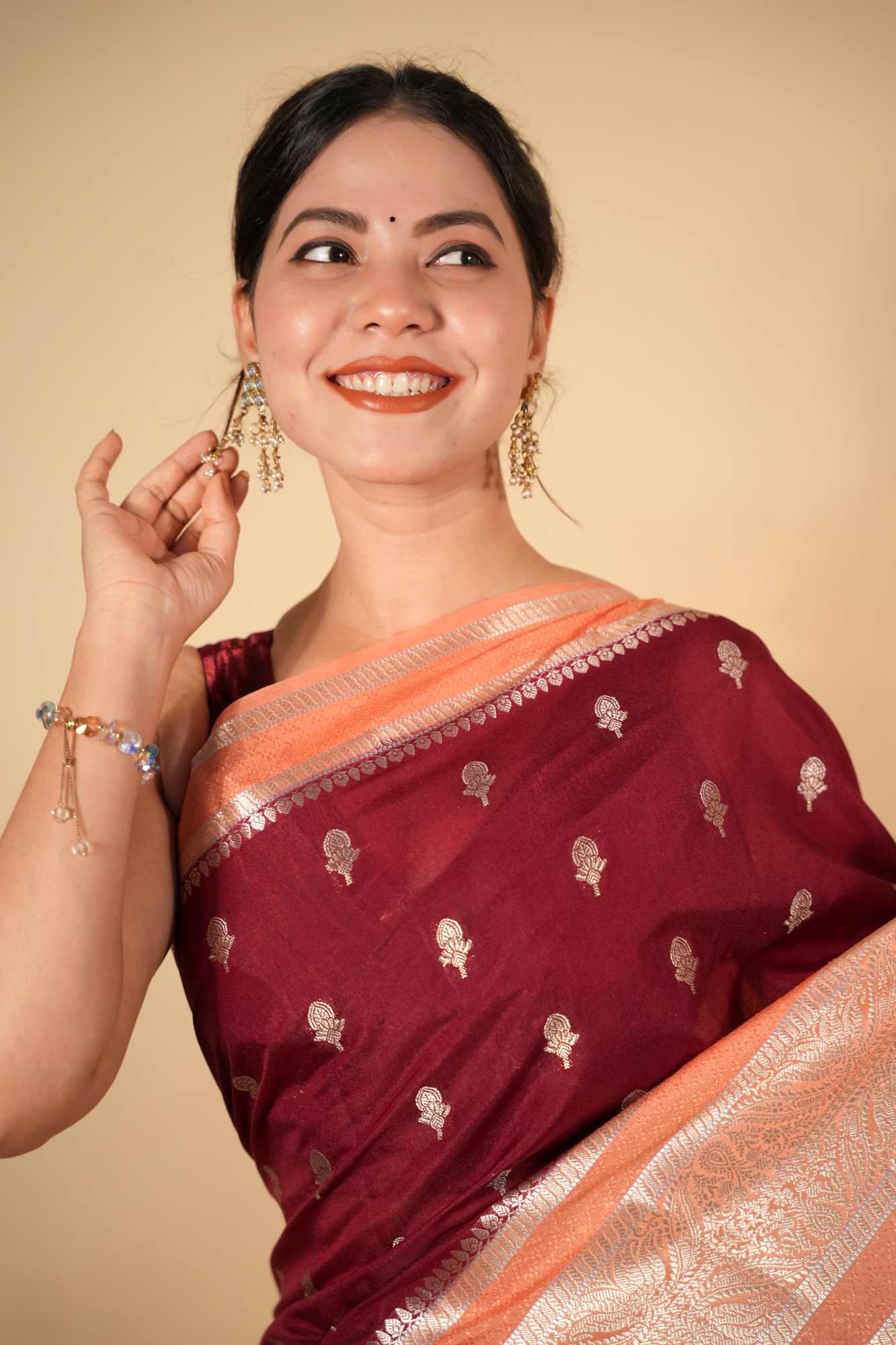 Pure Soft Chettinad Cotton Silk with Intricate Zari Motifs and Opulent Border Ready To Wear Sraee