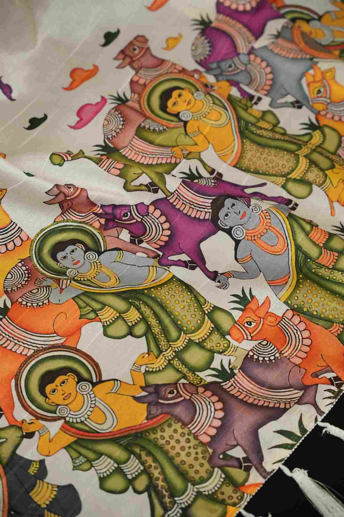Heritage Pattachitra Art – Pre-Pleated Ready to Wear Saree