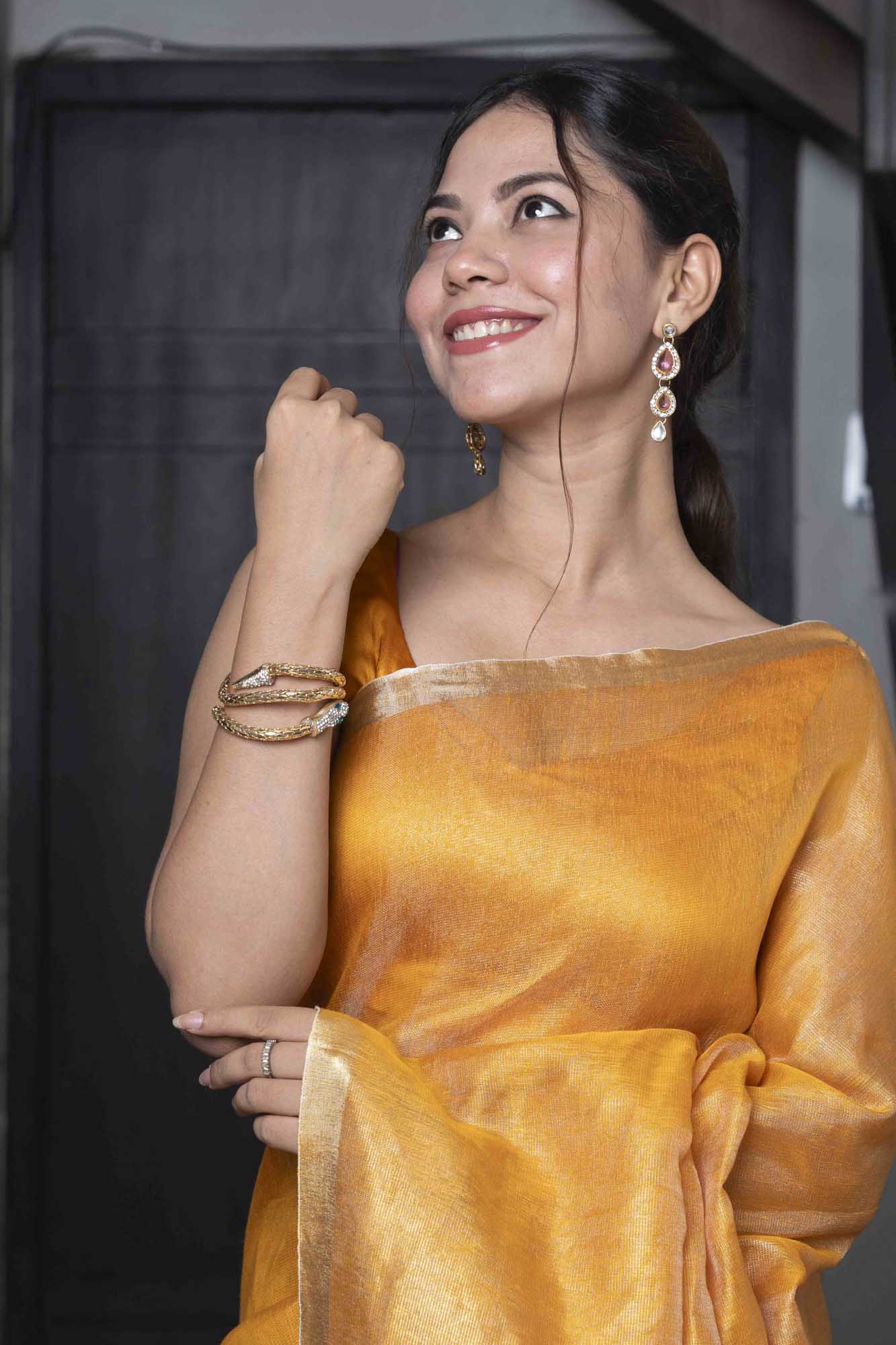 Mustard and Contrast Pallu Classy Ready to Wear Saree