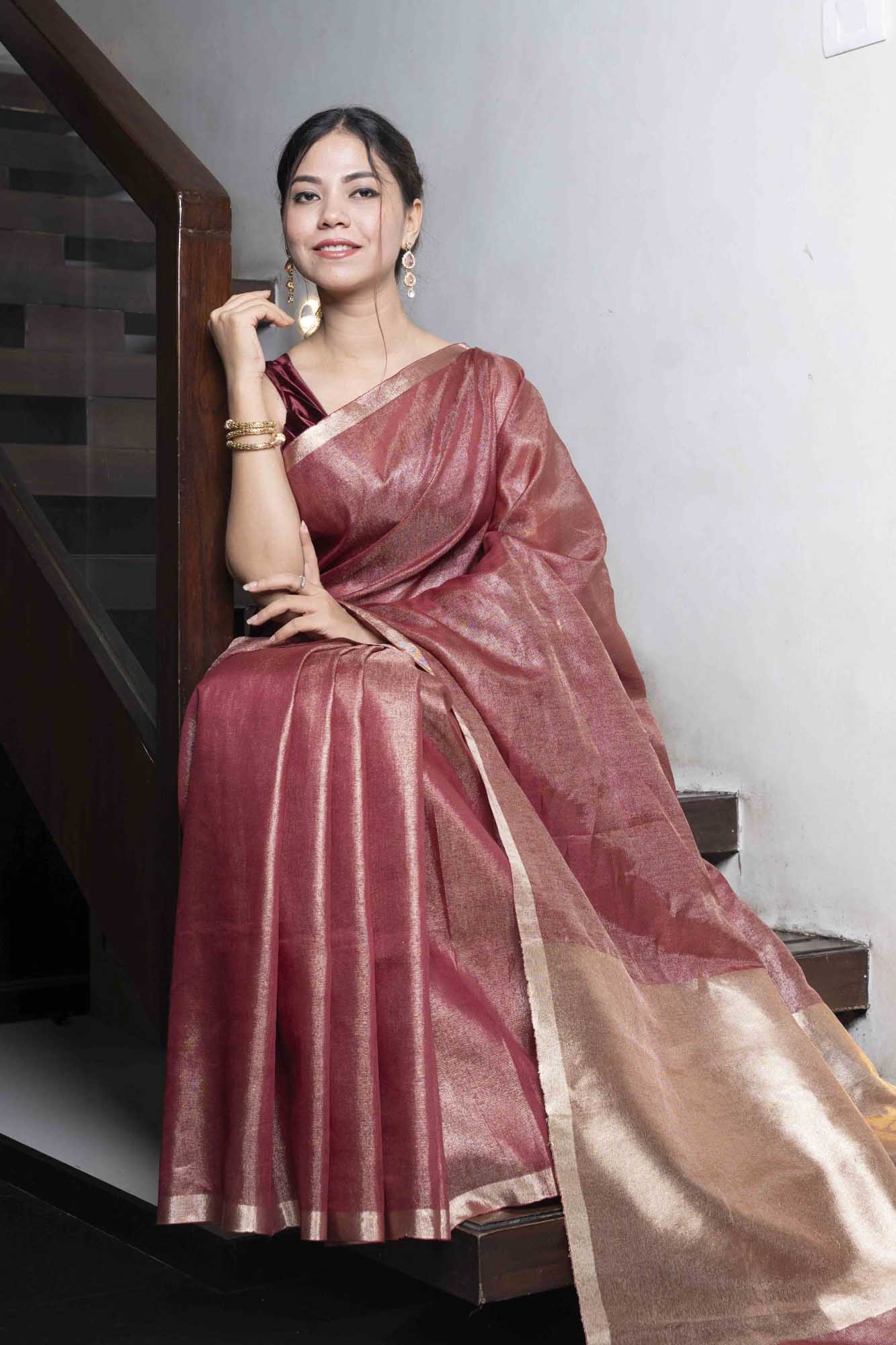 Dhoop Chaanv Bhagalpuri Linen Prestitched Ready to Wear Saree
