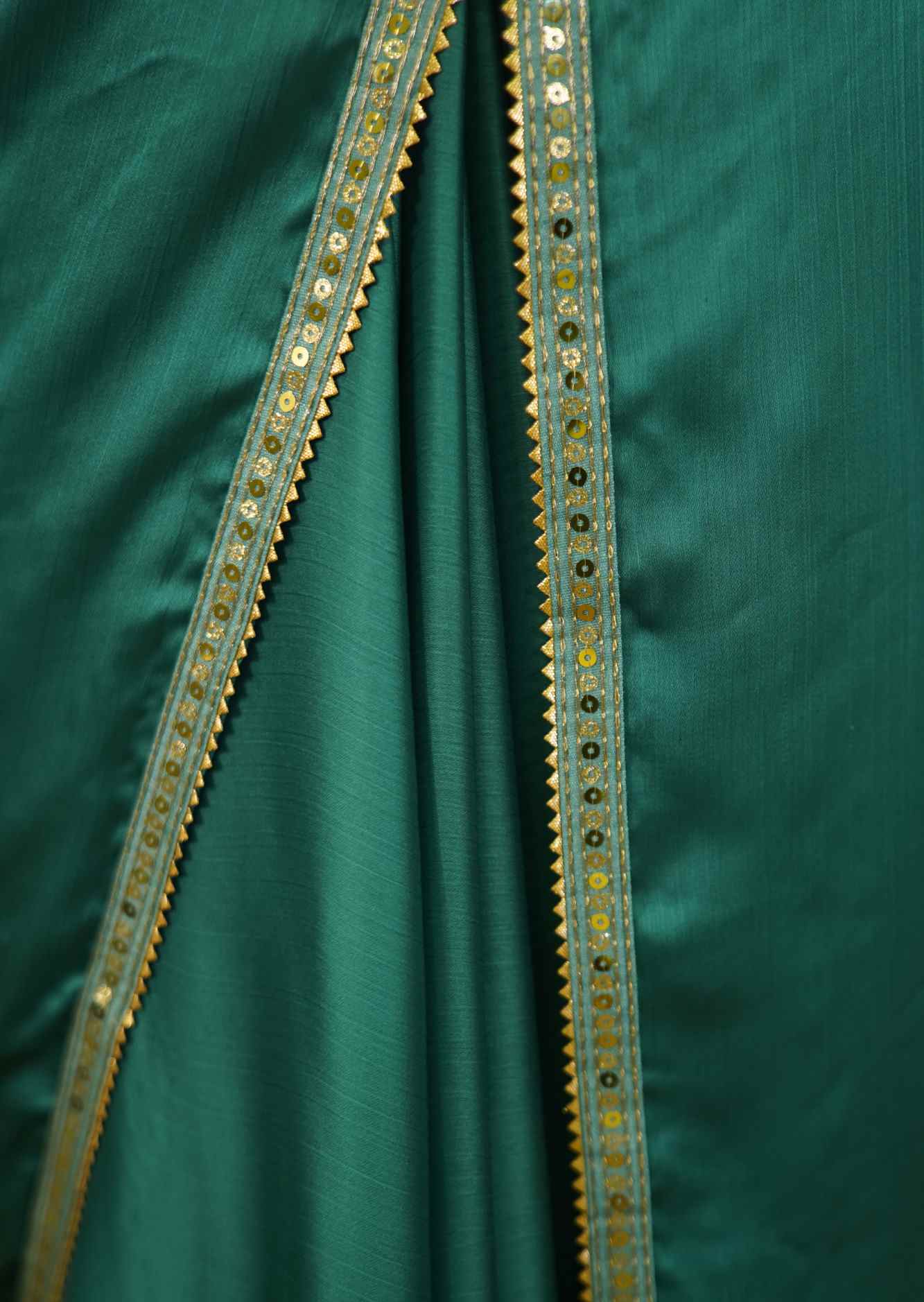 Sea Green Embellished Golden Border With Soft Chiffon Wrap In One Minute Saree