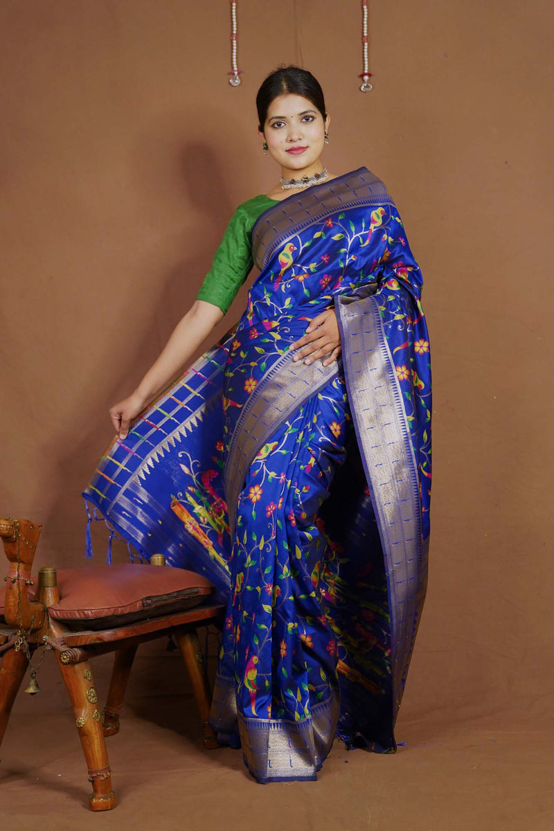 Ready to Wear Paithani Pattern Premium Art silk Wrap in 1 minute saree With Readymade Blouse - Isadora Life Online Shopping Store