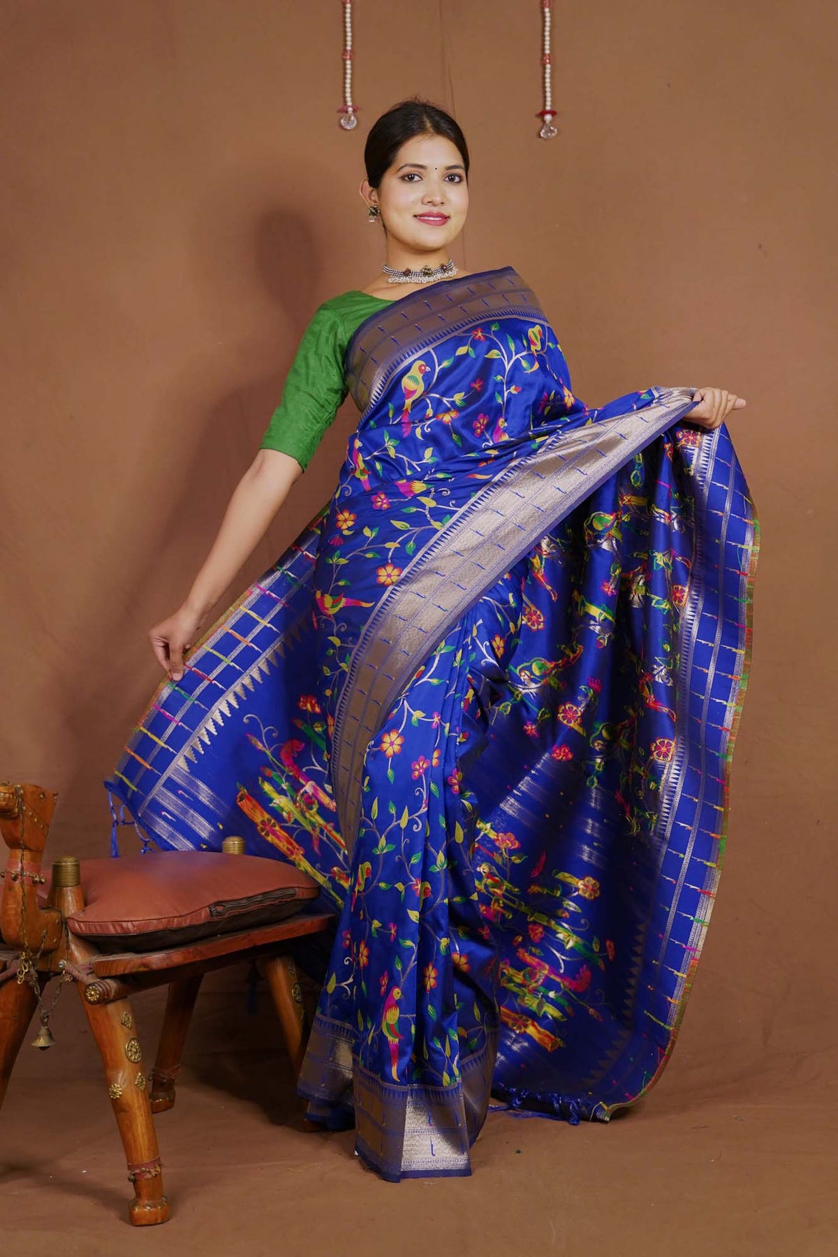 Ready to Wear Paithani Pattern Premium Art silk Wrap in 1 minute saree