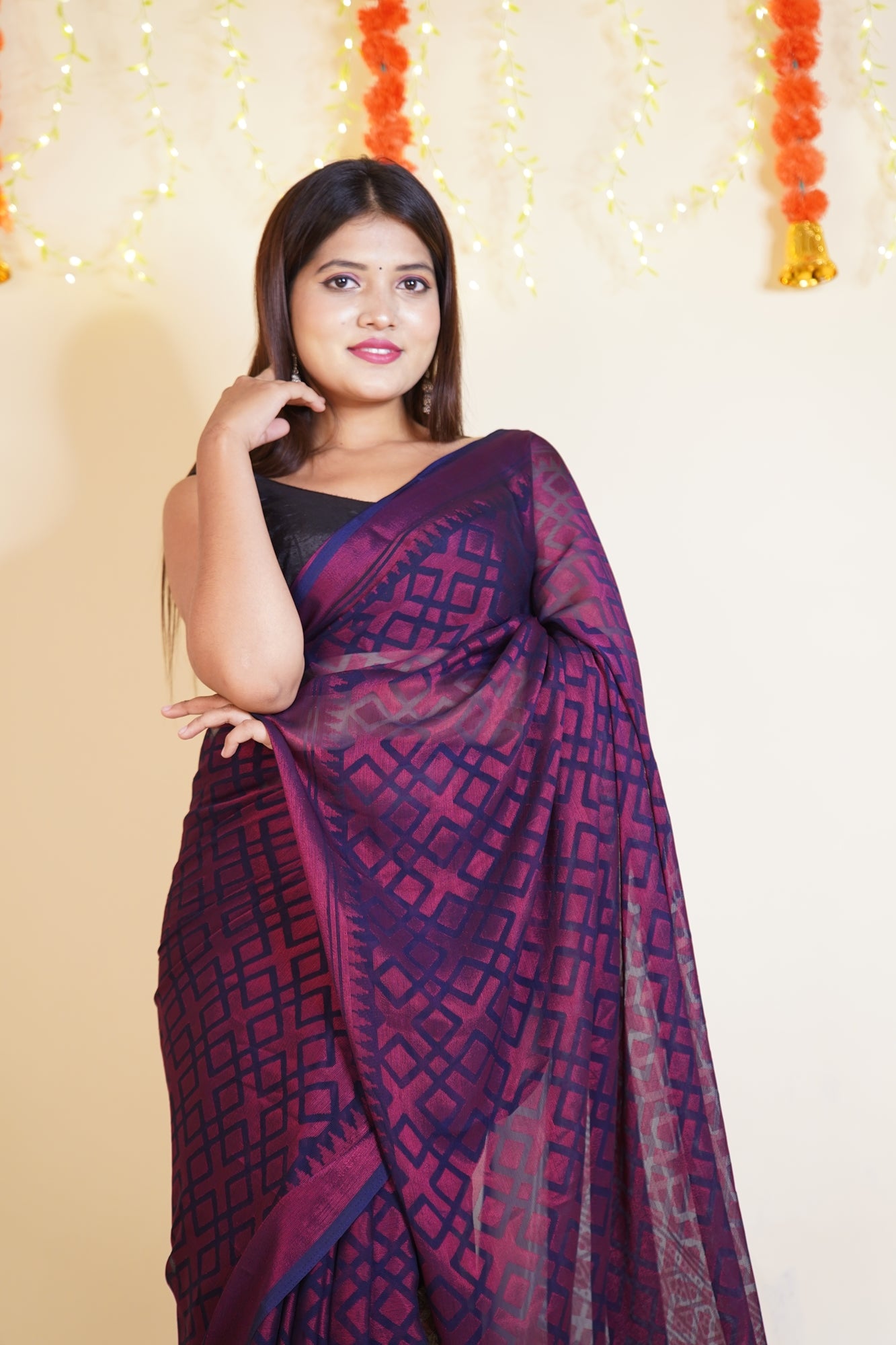 Ready to Wear Chiffon Brasso printed Wrap in 1 minute saree With Readymade Blouse - Isadora Life Online Shopping Store