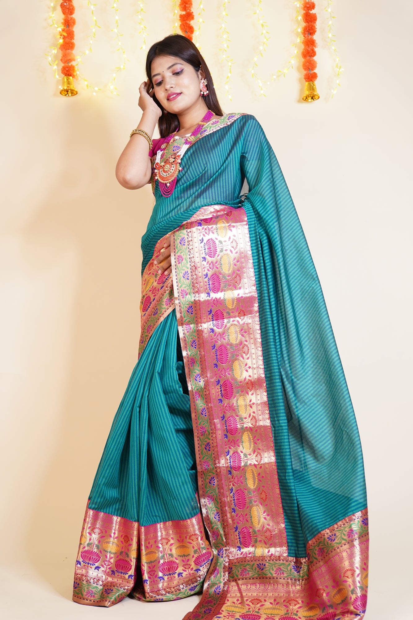 Buy online Women's Banarasi Saree With Blouse from ethnic wear for Women by  Mahati for ₹3129 at 60% off | 2024 Limeroad.com