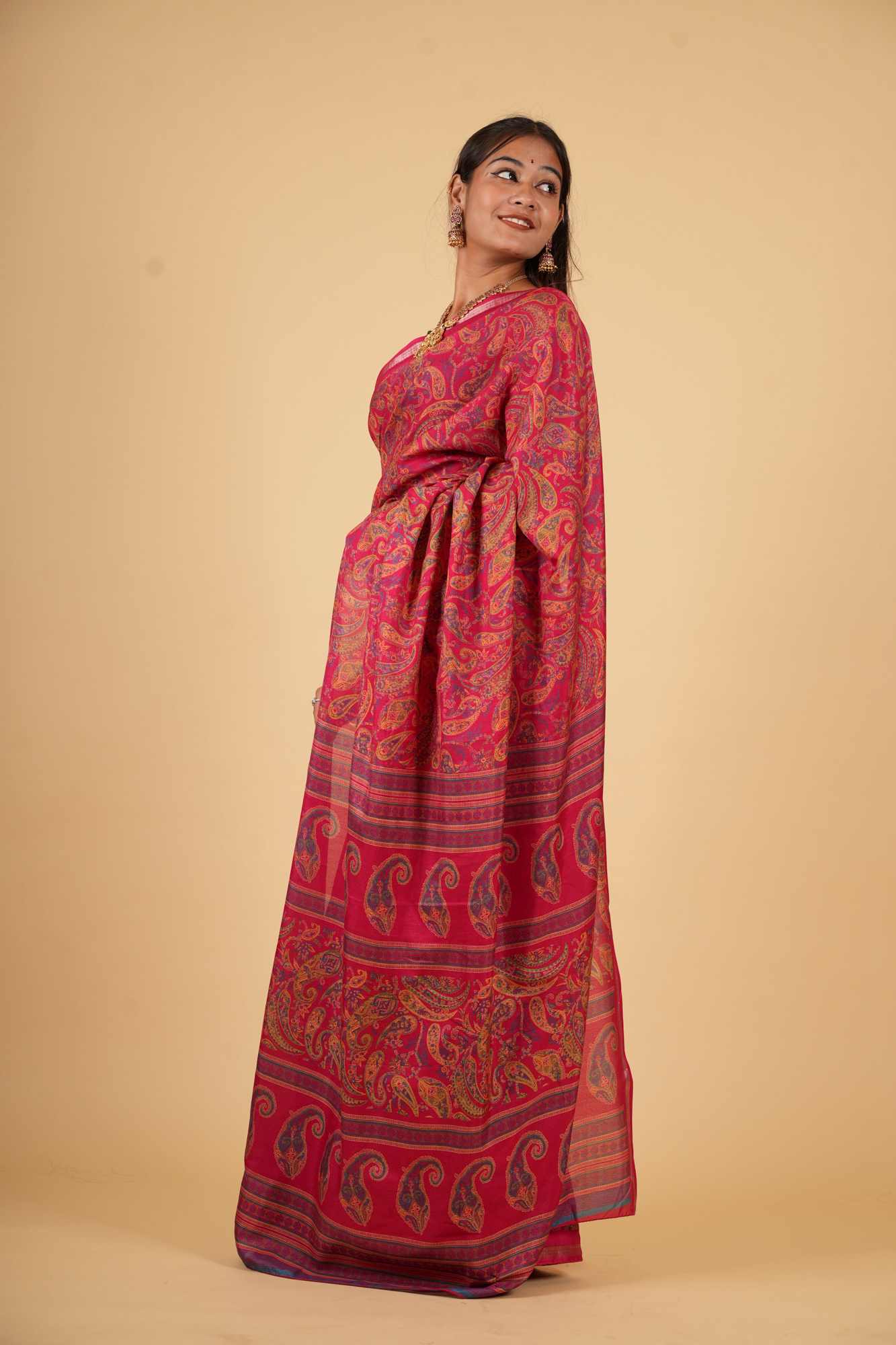 Kashmiri Pashmina intricate print ready to wear saree