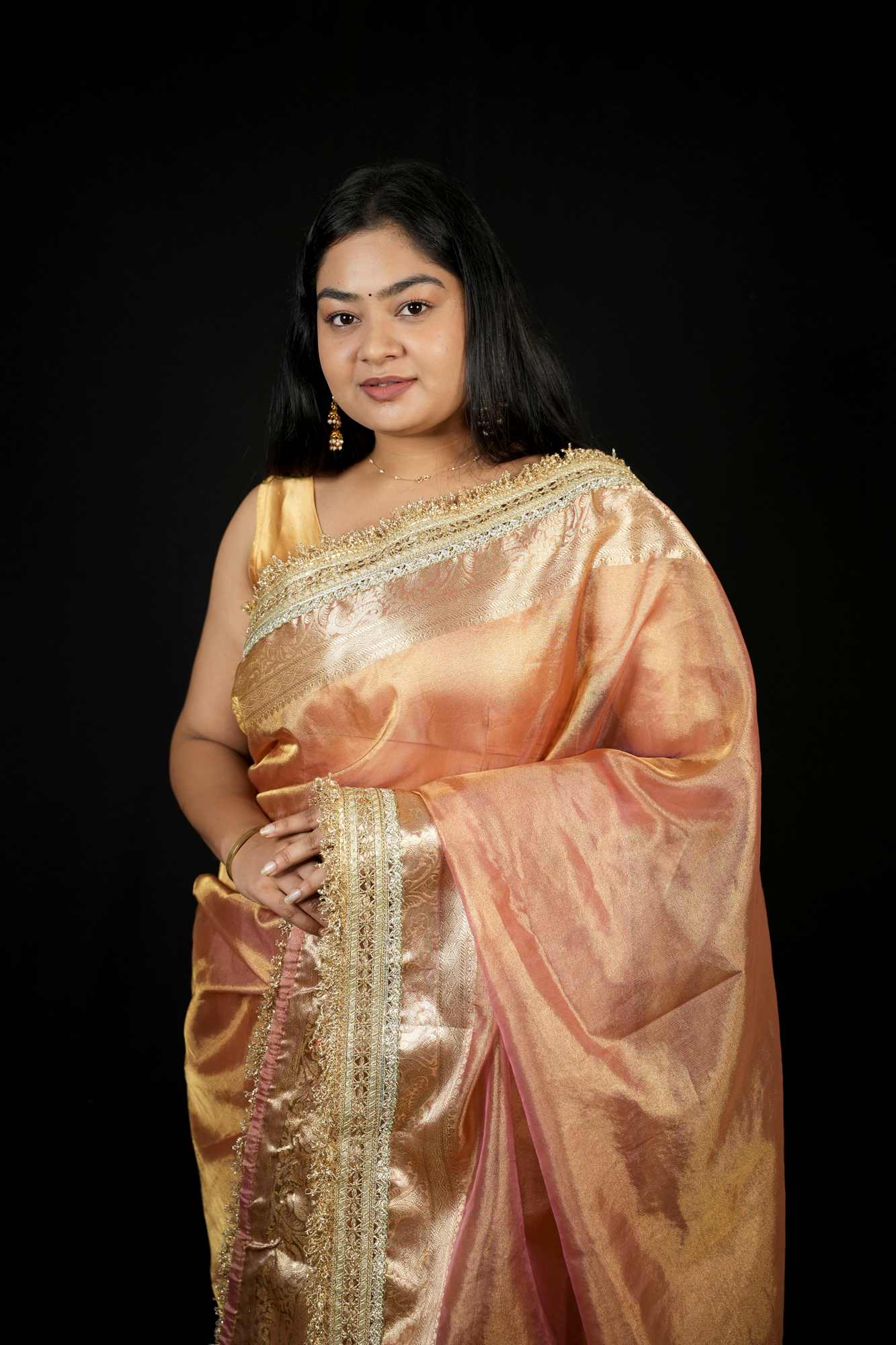 Designer Lace Border With  Tissue Silk Beautiful  Floral Weaving Pallu Ready To Wear Saree