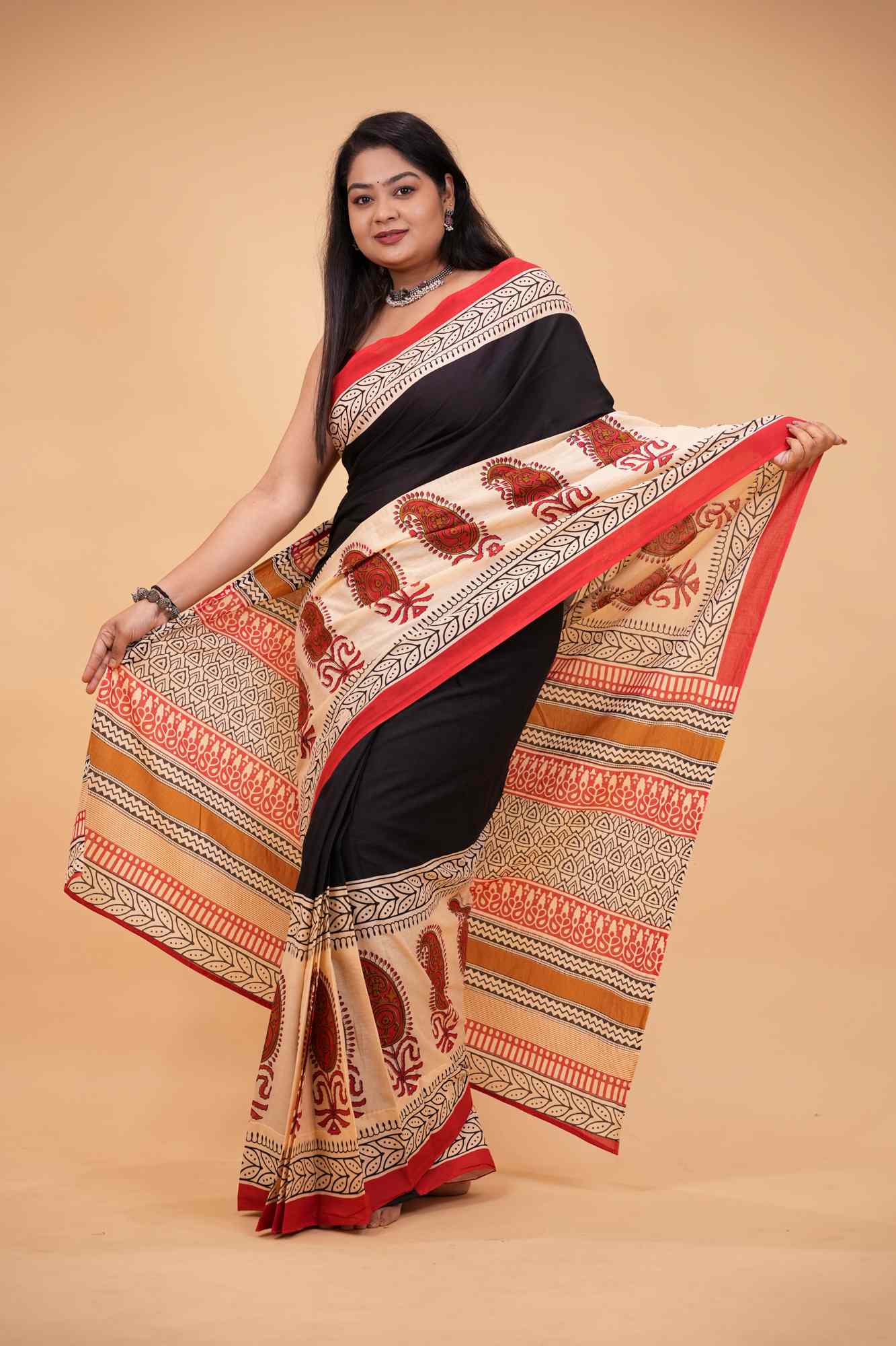 Cotton Jaipuri Ready To Wear Saree