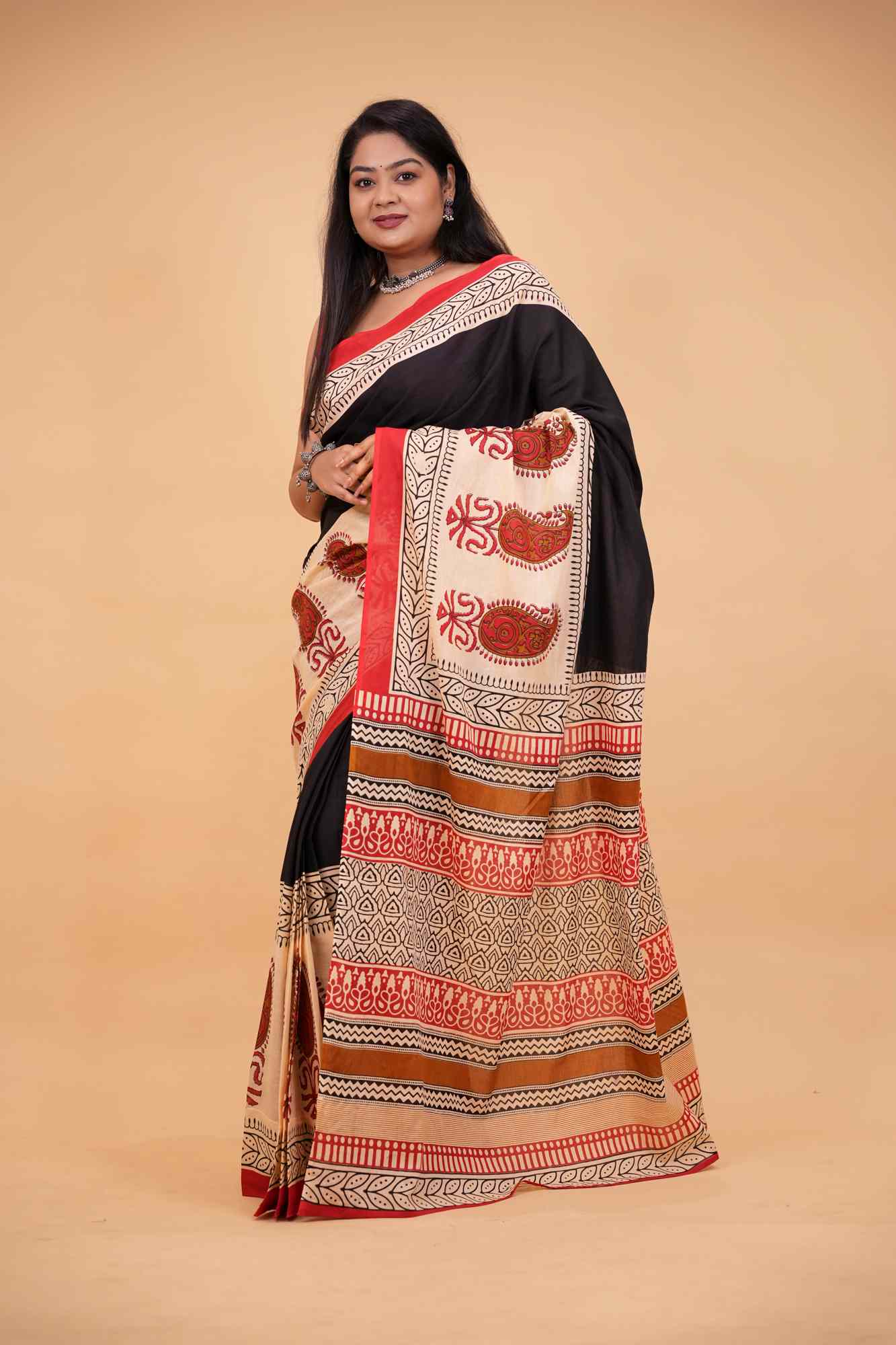 Cotton Jaipuri Ready To Wear Saree