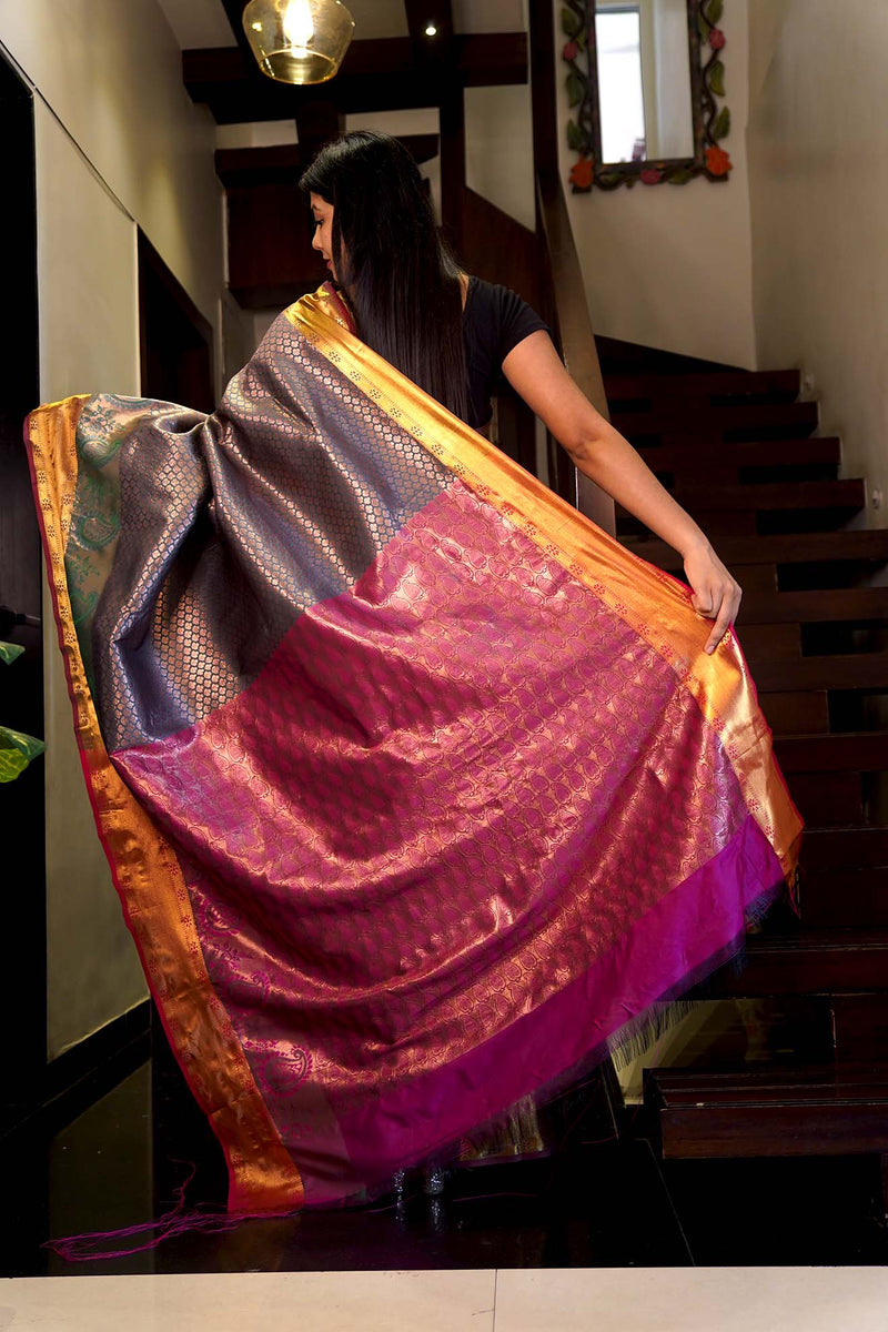 Ready to wear kanjivaram semisilk Wrap in 1 minute Saree