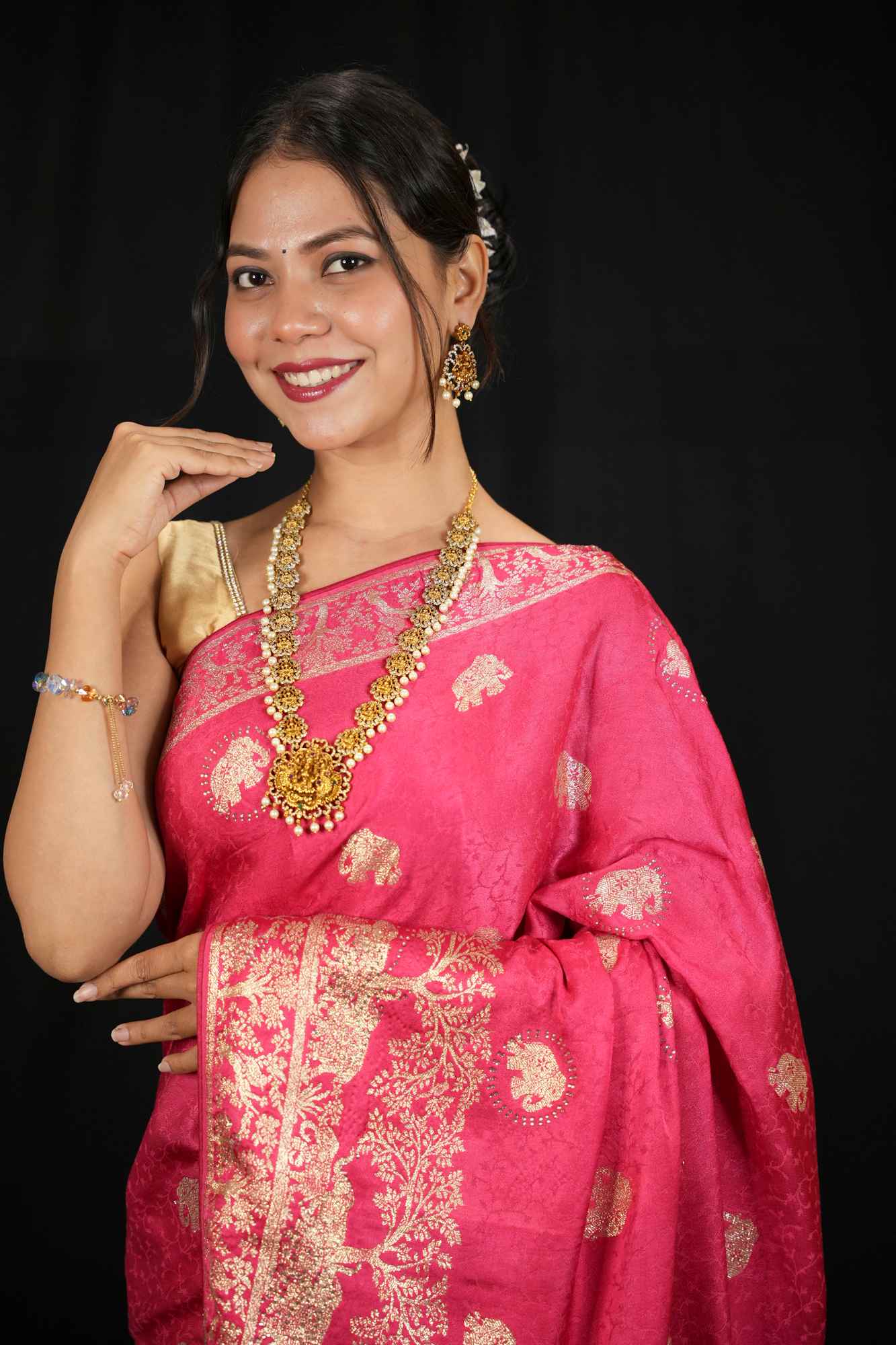 Karwachauth Special - Banarasi Sequin Embellished Ready to Wear Saree