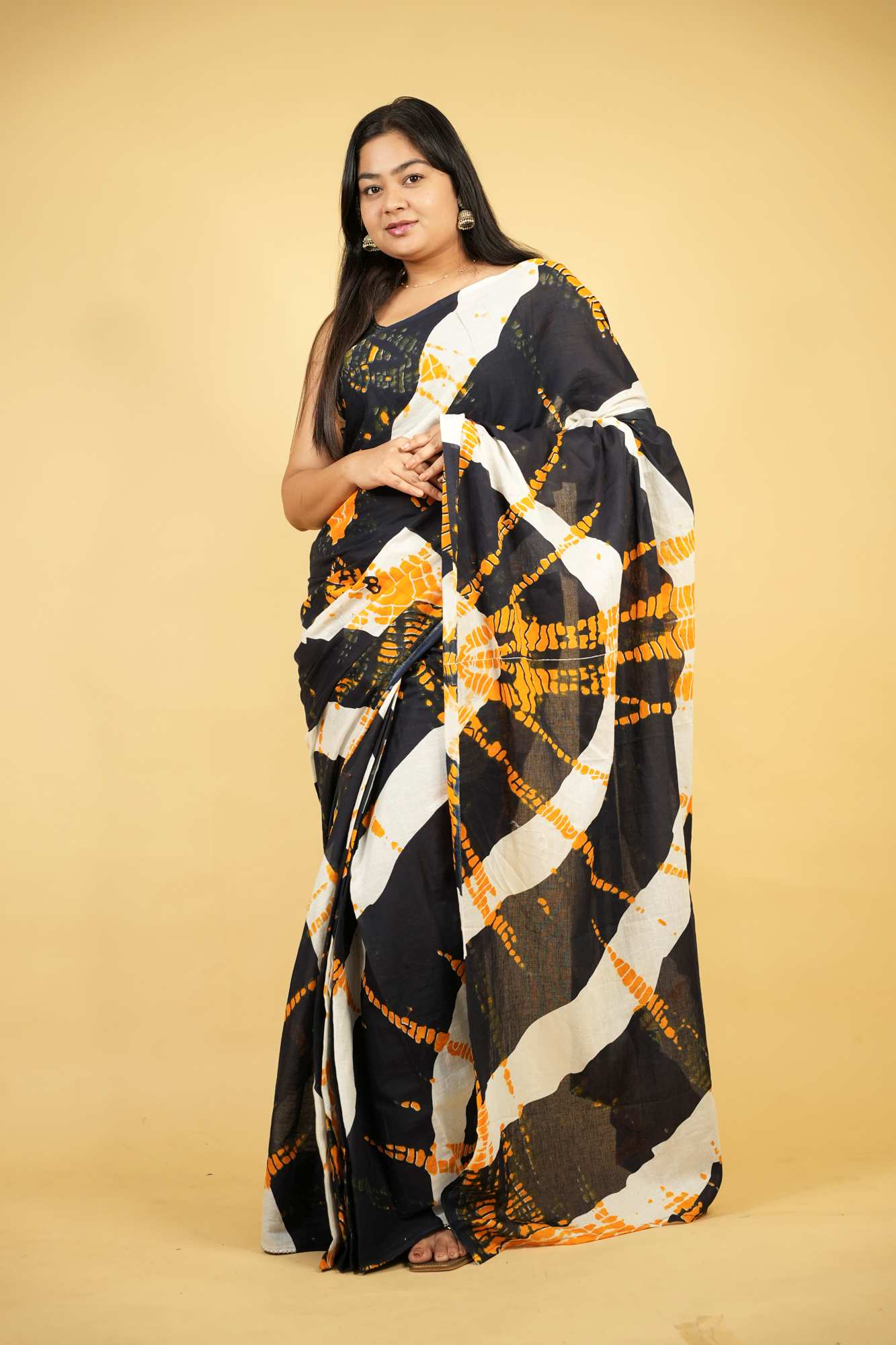 Mulmul Cotton Jaipuri Printed Ready to wear Saree