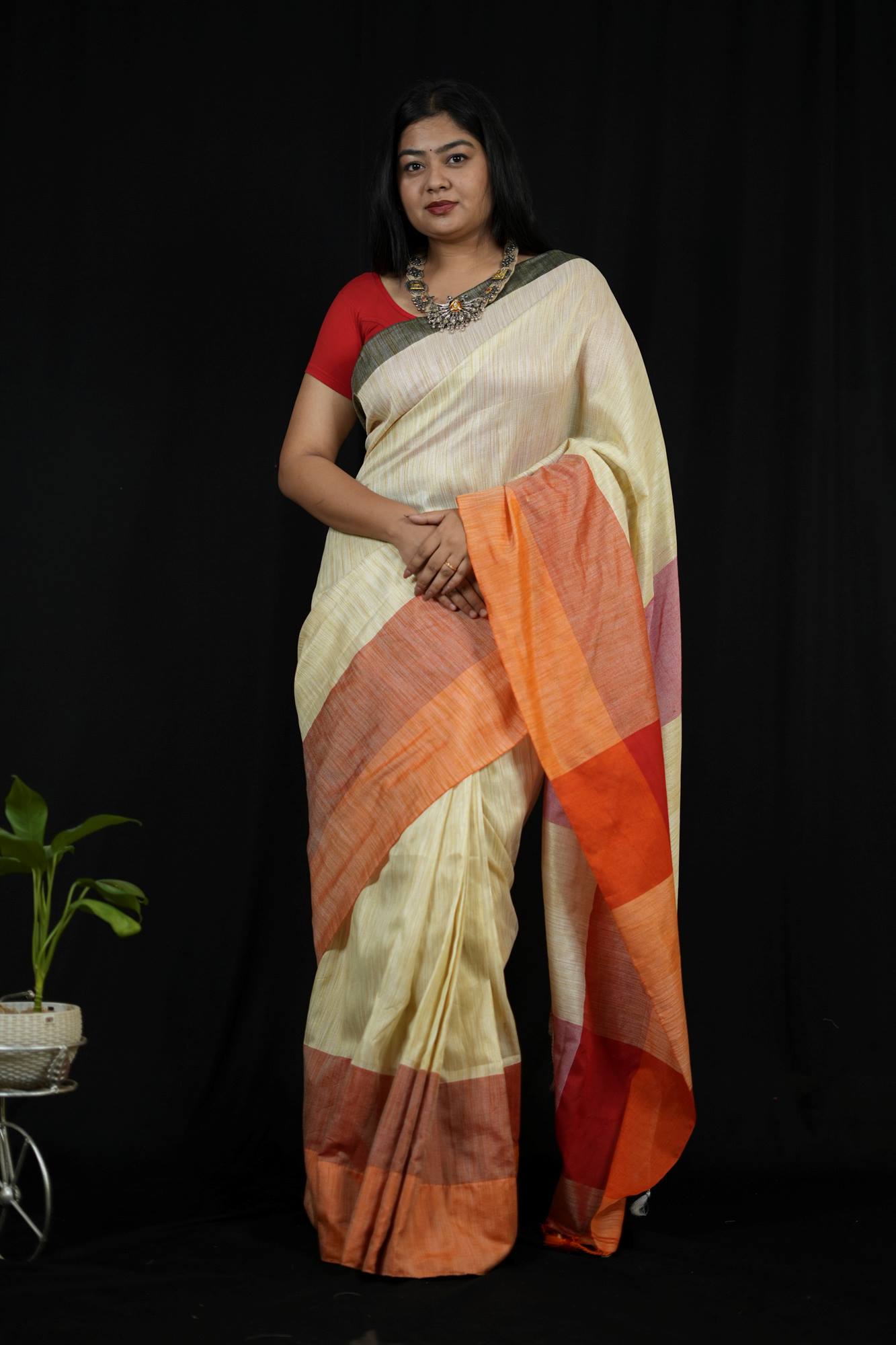 Traditional Weaving Jhute Cotton Ready to Wear Saree