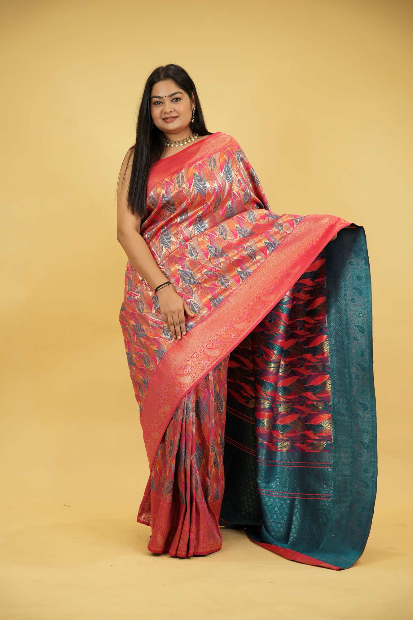 Dhoop Chaav Pink  Toned  Soft Silk Kanjivaram With zari woven  Wrap in 1 minute saree