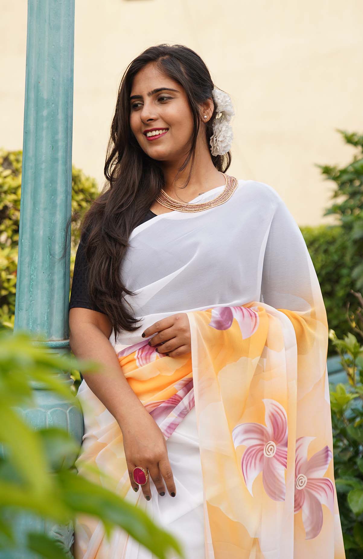 Ready To Wear Breezy Georgette Printed Wrap in 1 minute saree