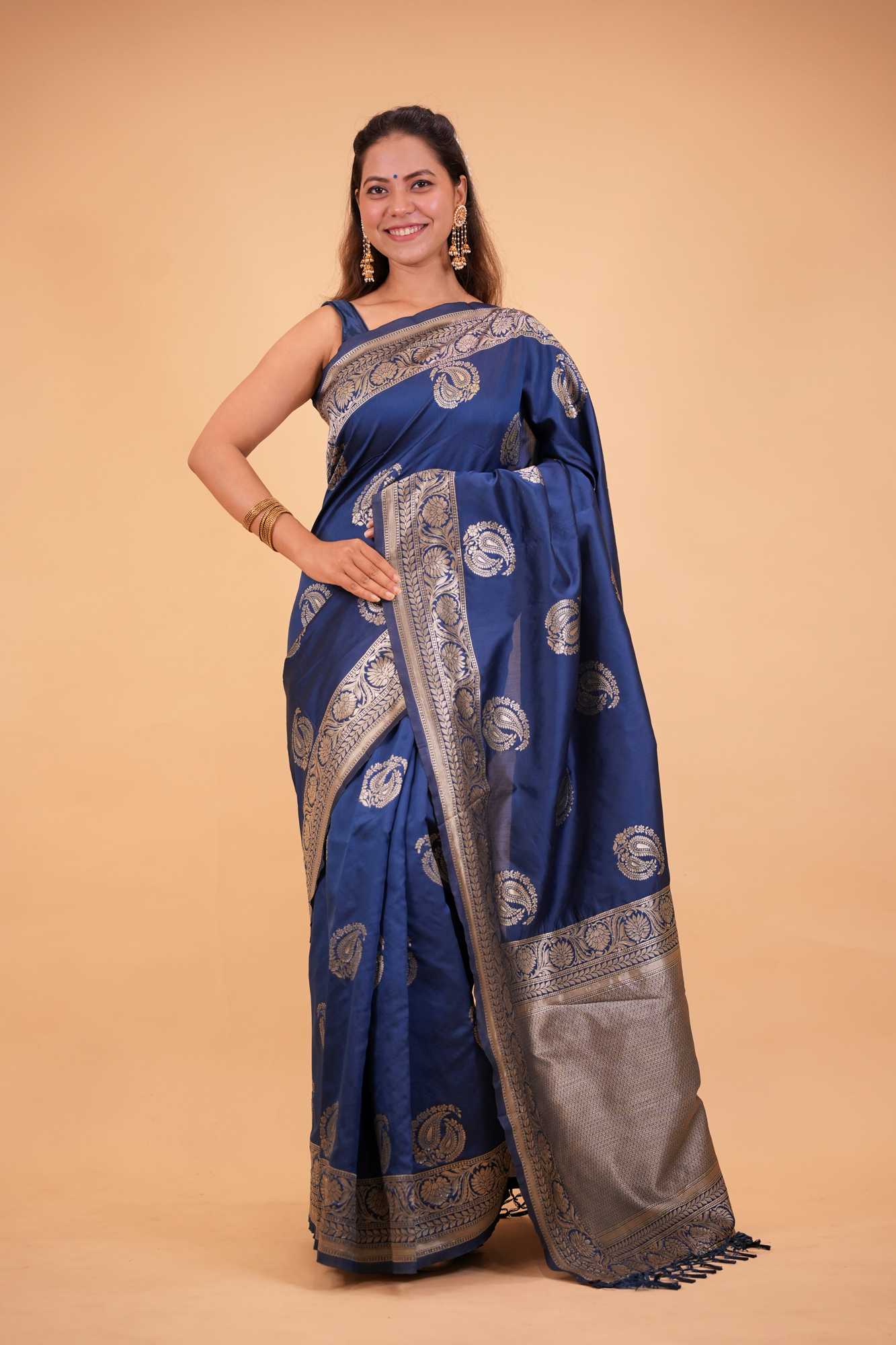 Silk with Intricate Zari Woven Design Ready To Wear Saree