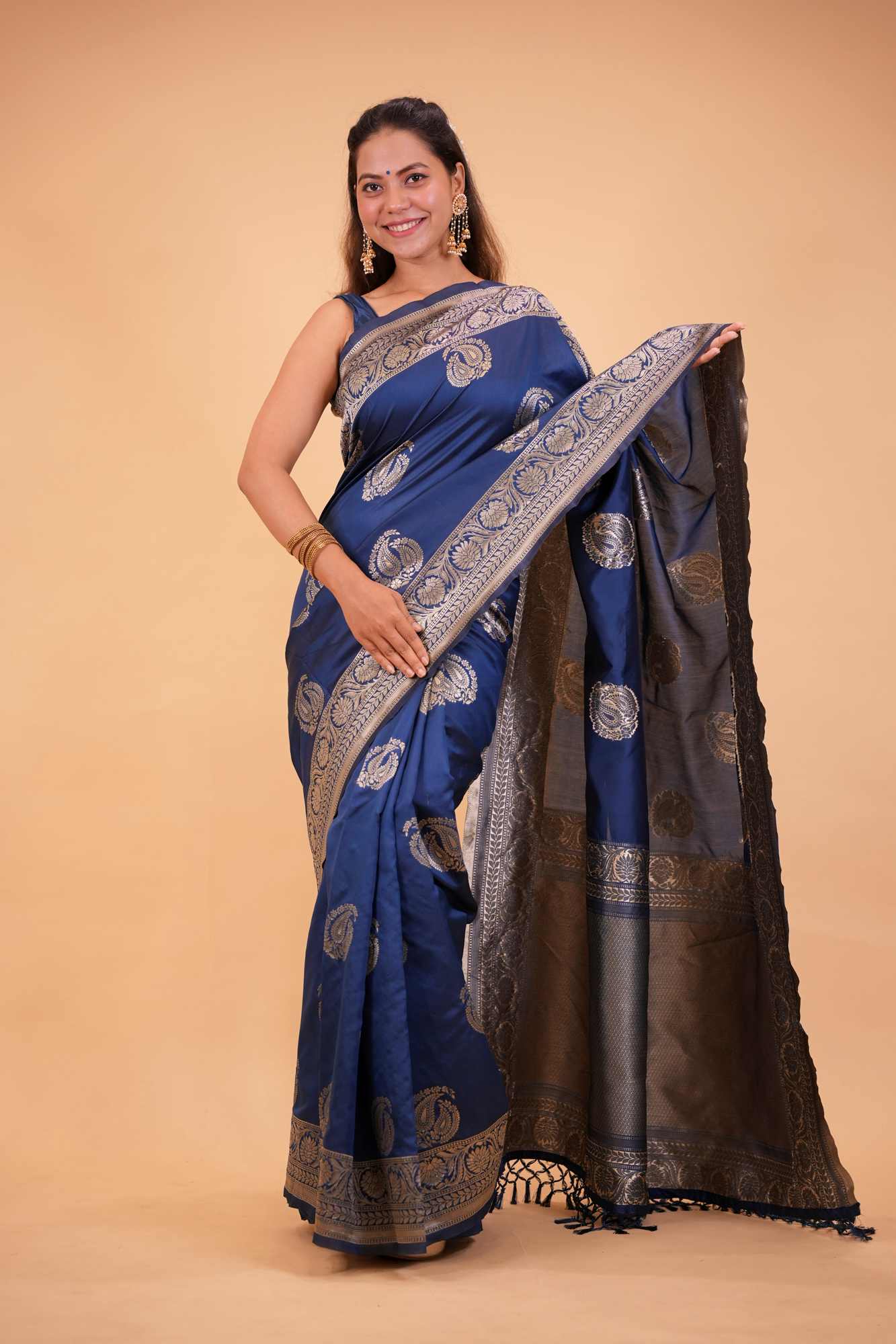 Silk with Intricate Zari Woven Design Ready To Wear Saree