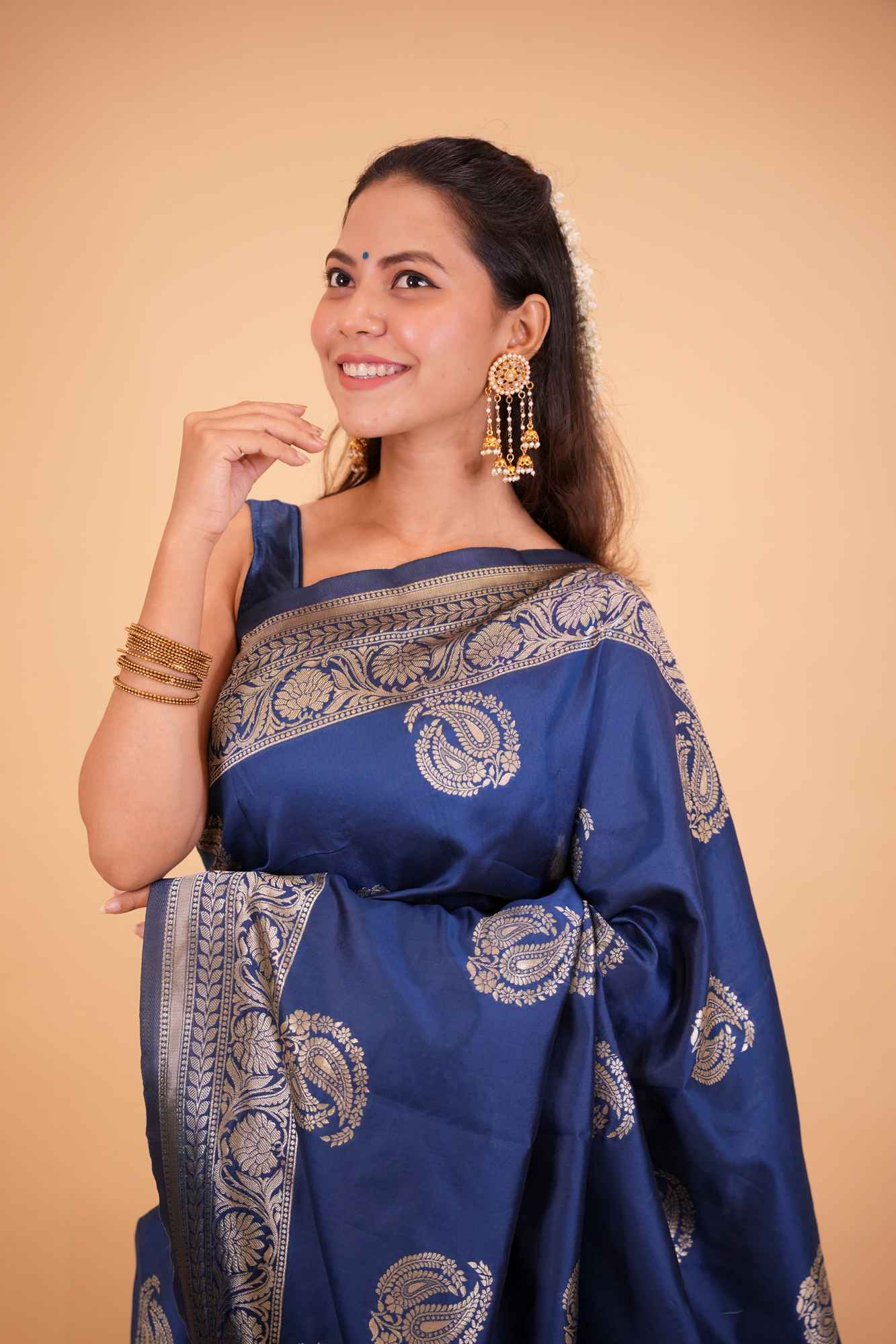 Silk with Intricate Zari Woven Design Ready To Wear Saree