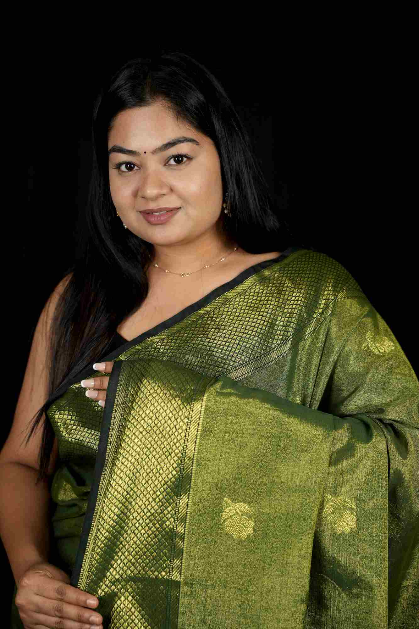 Cotton with Checked Weave & Border Ready To Wear Saree