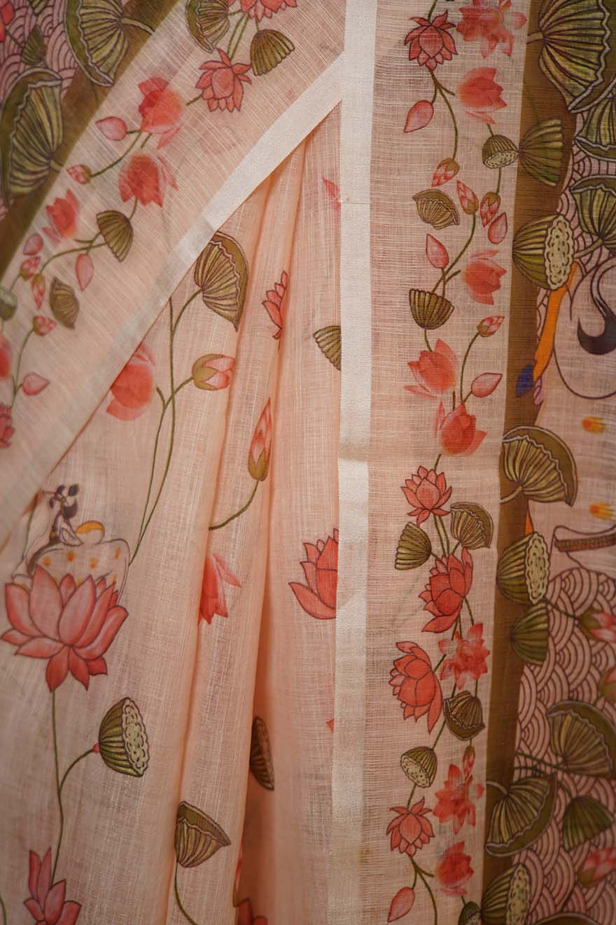 Ready To Wear Overall Floral Cotton Printed  Wrap In 1 Minute Saree
