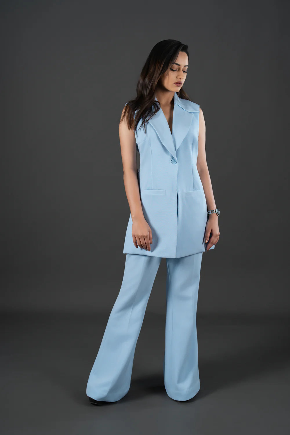 Tailored High-Waisted Wide-Leg Trousers Pant