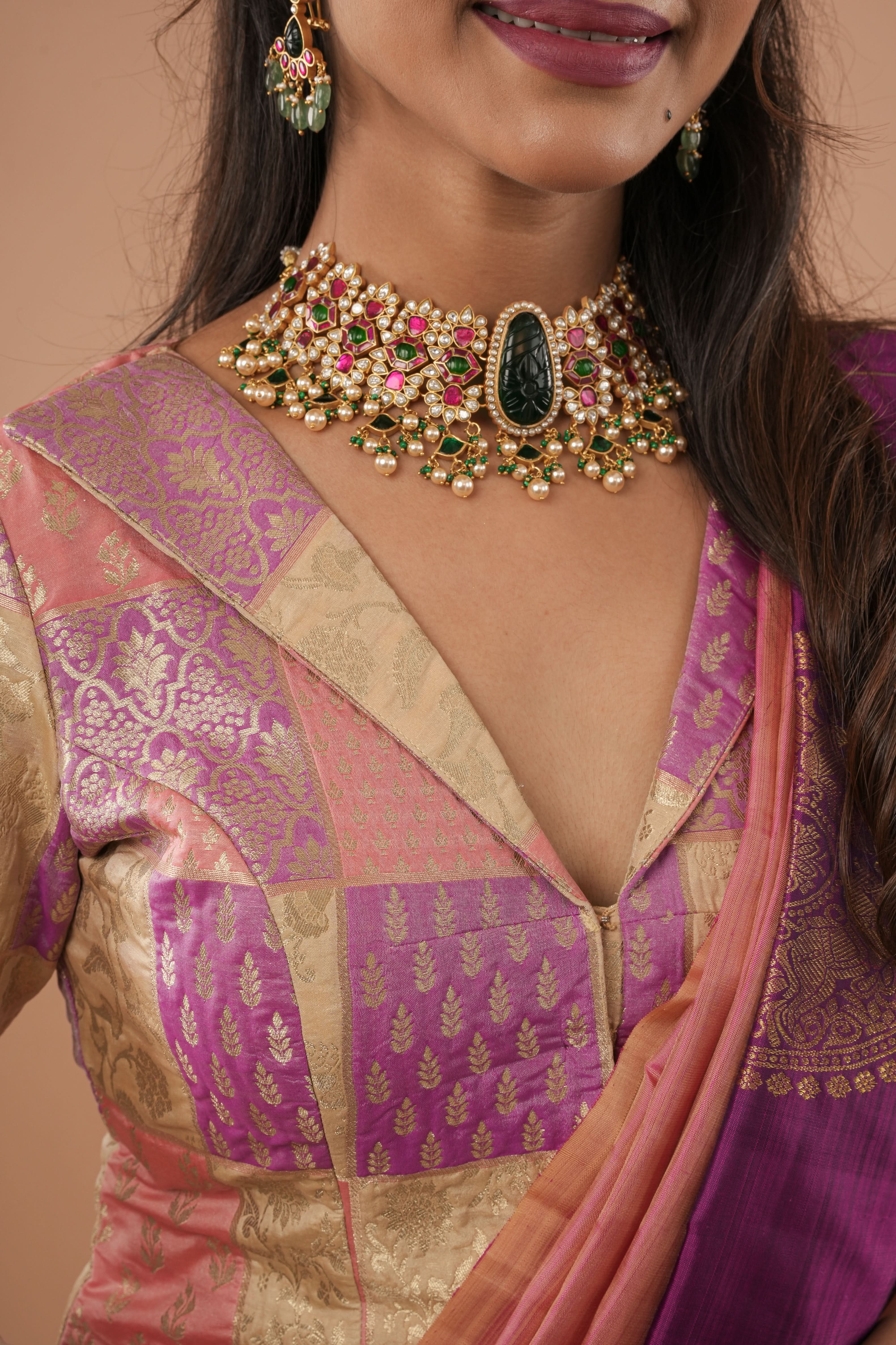 Jacket Style Pastel Multicolor Blouse/Crop Top For saree, Customizable, Made to Order | Shobitam