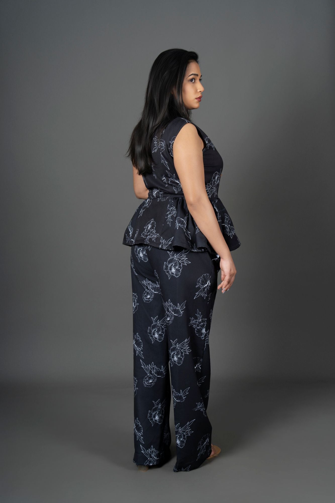 Printed Trouser High-Waisted Wide-Leg