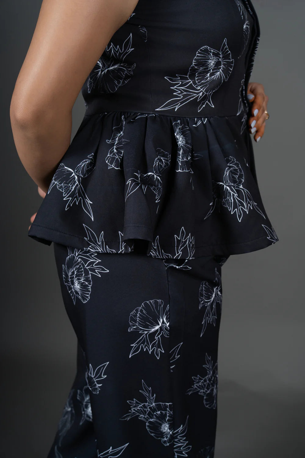 Printed Trouser High-Waisted Wide-Leg