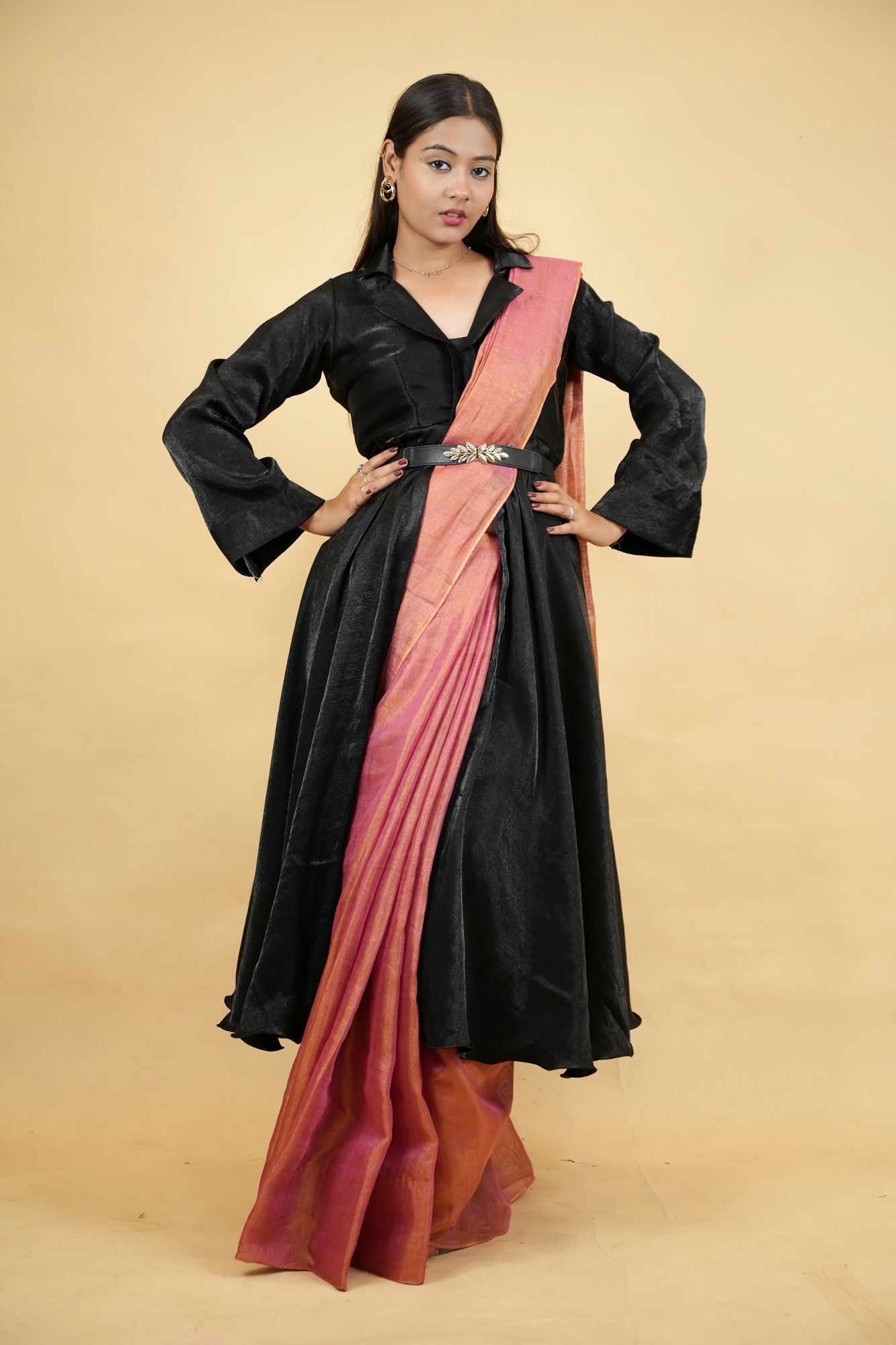 Long Jacket style designer blouse with full sleeve