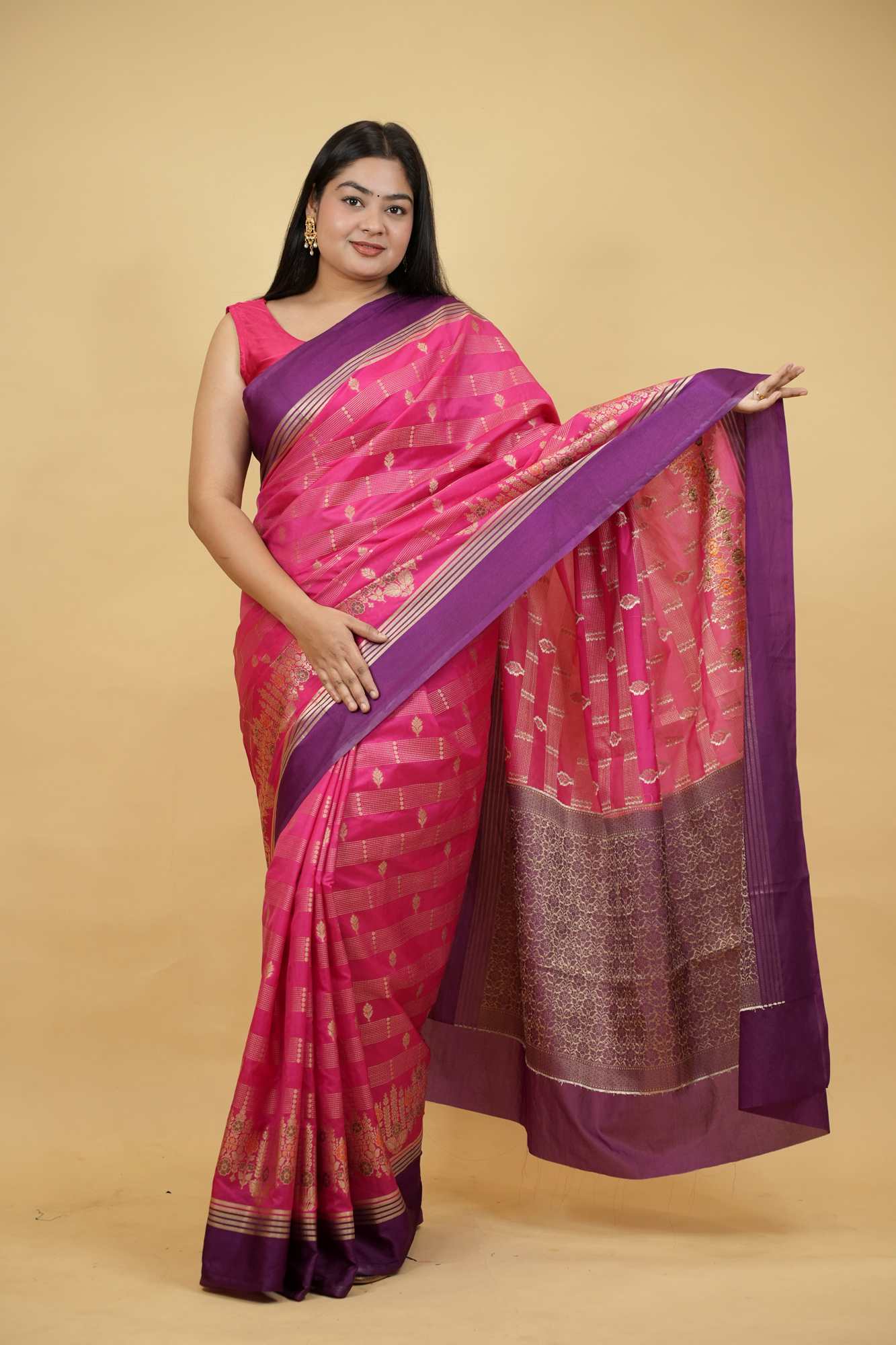 Meenakari with All-Over Buti Weave and Zari Work Ready To wear Saree