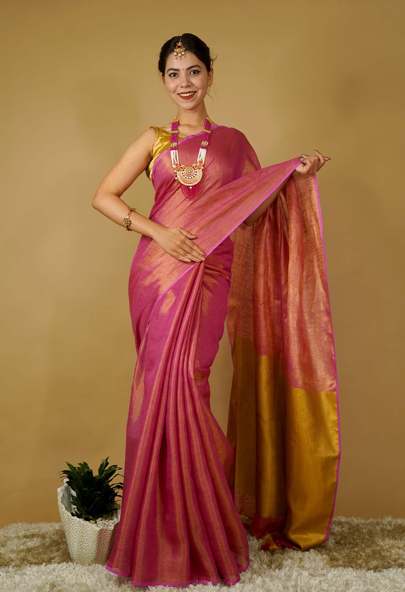 Maroon Silk Saree | Free Saree Bag – Le Pleat