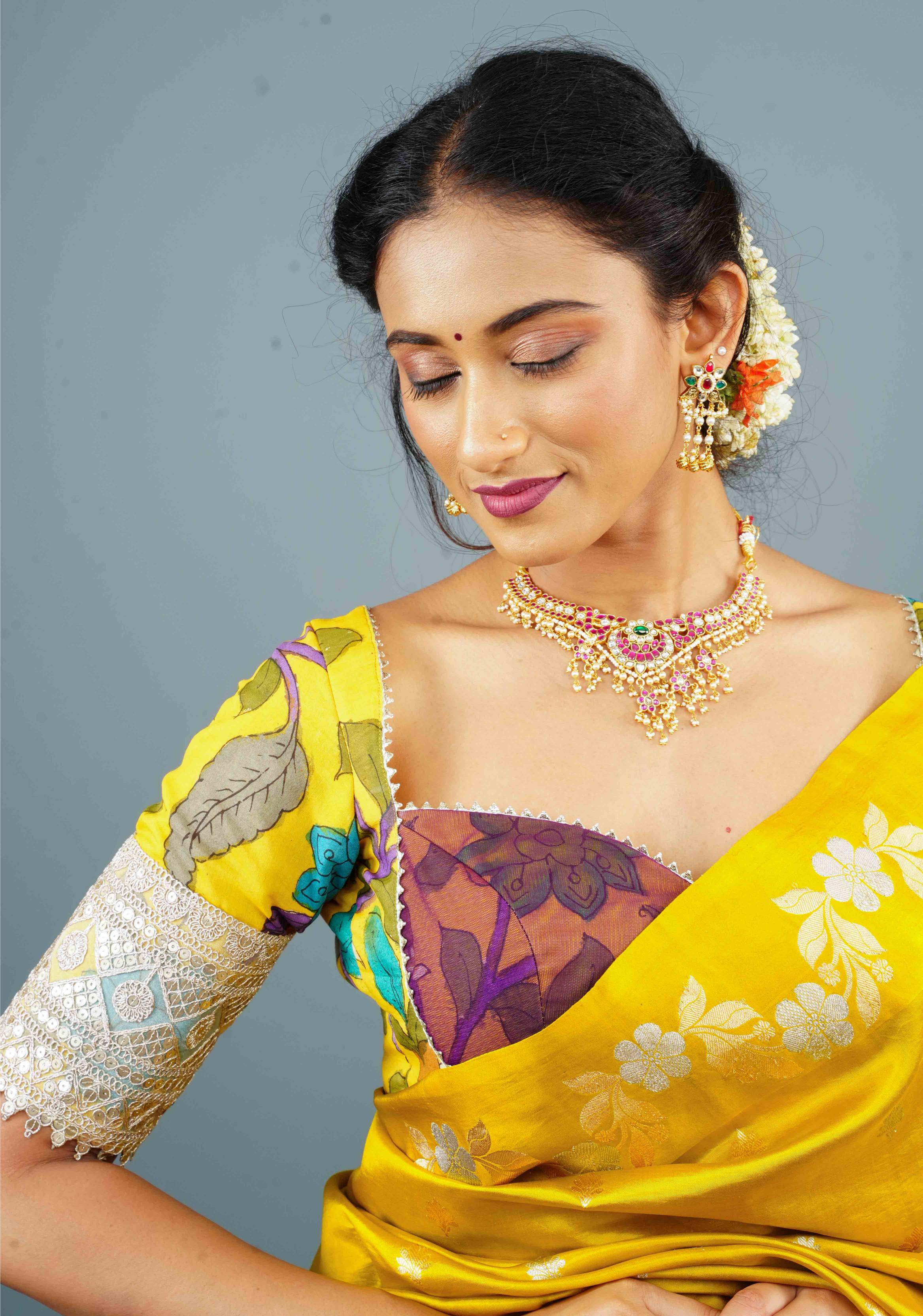 Jadau Necklace with dangling Pearls No Earrings | Shobitam