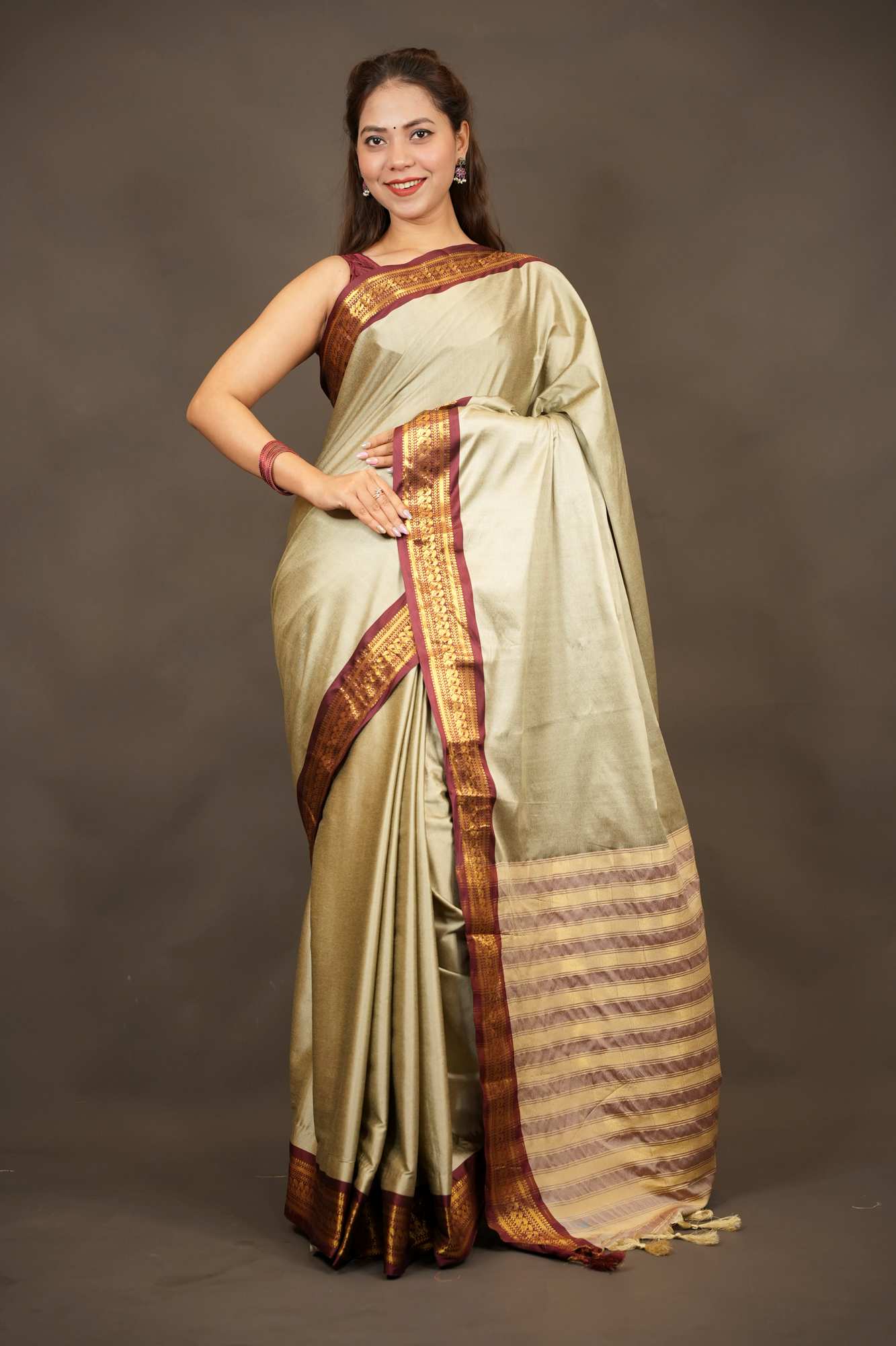 Narayanpet Border South Silk Ready To Wear Saree