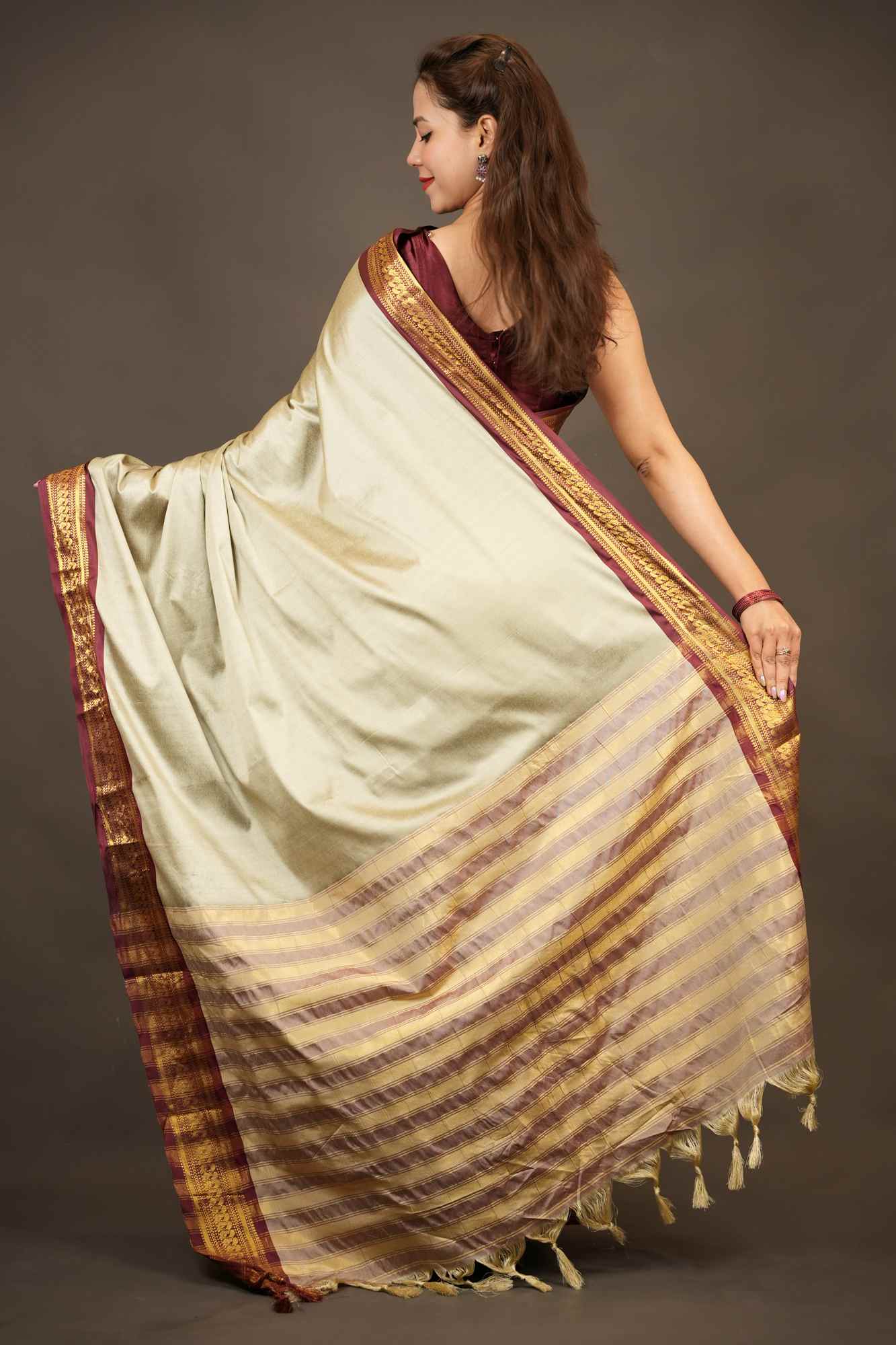 Narayanpet Border South Silk Ready To Wear Saree