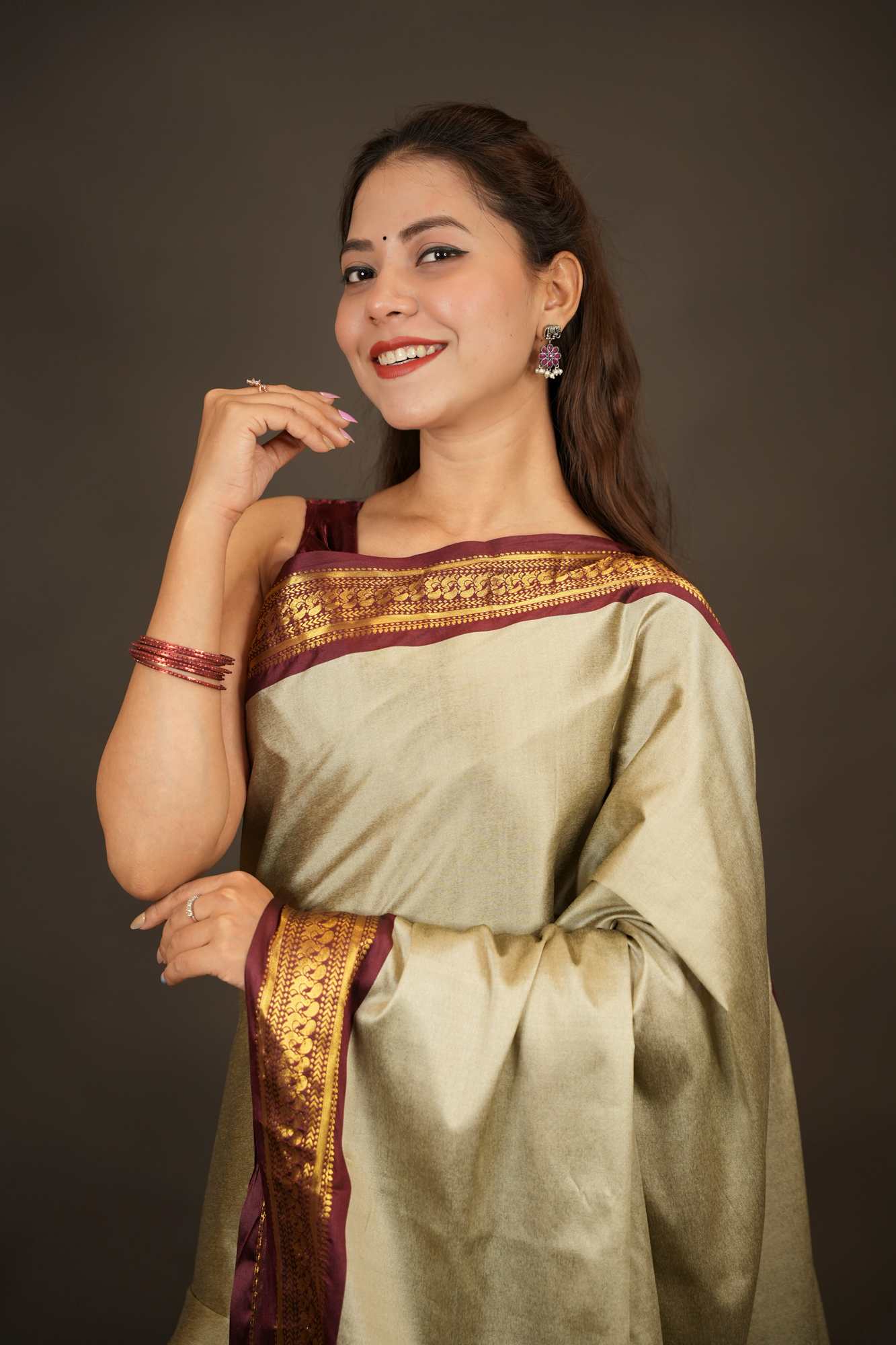 Narayanpet Border South Silk Ready To Wear Saree