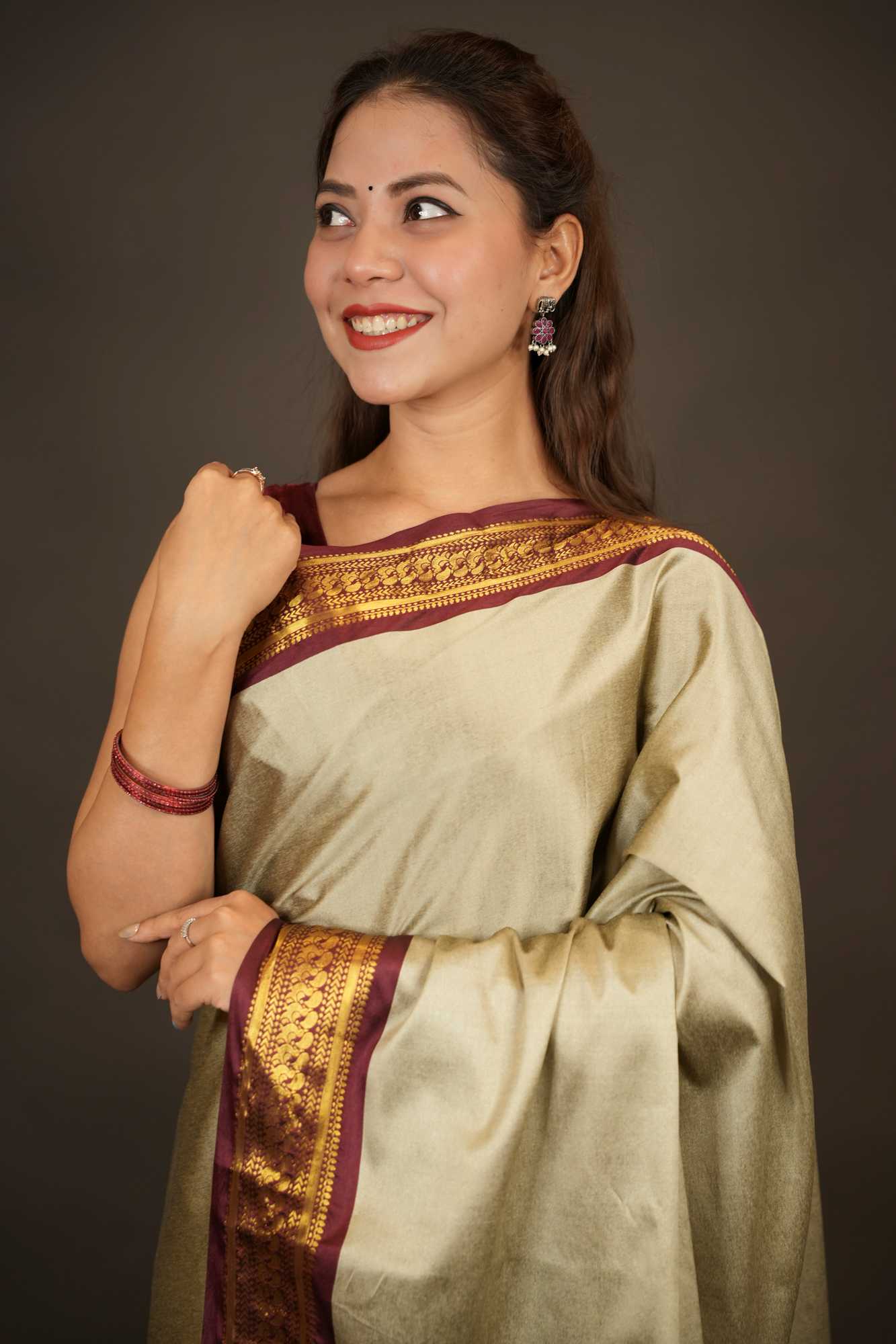 Narayanpet Border South Silk Ready To Wear Saree