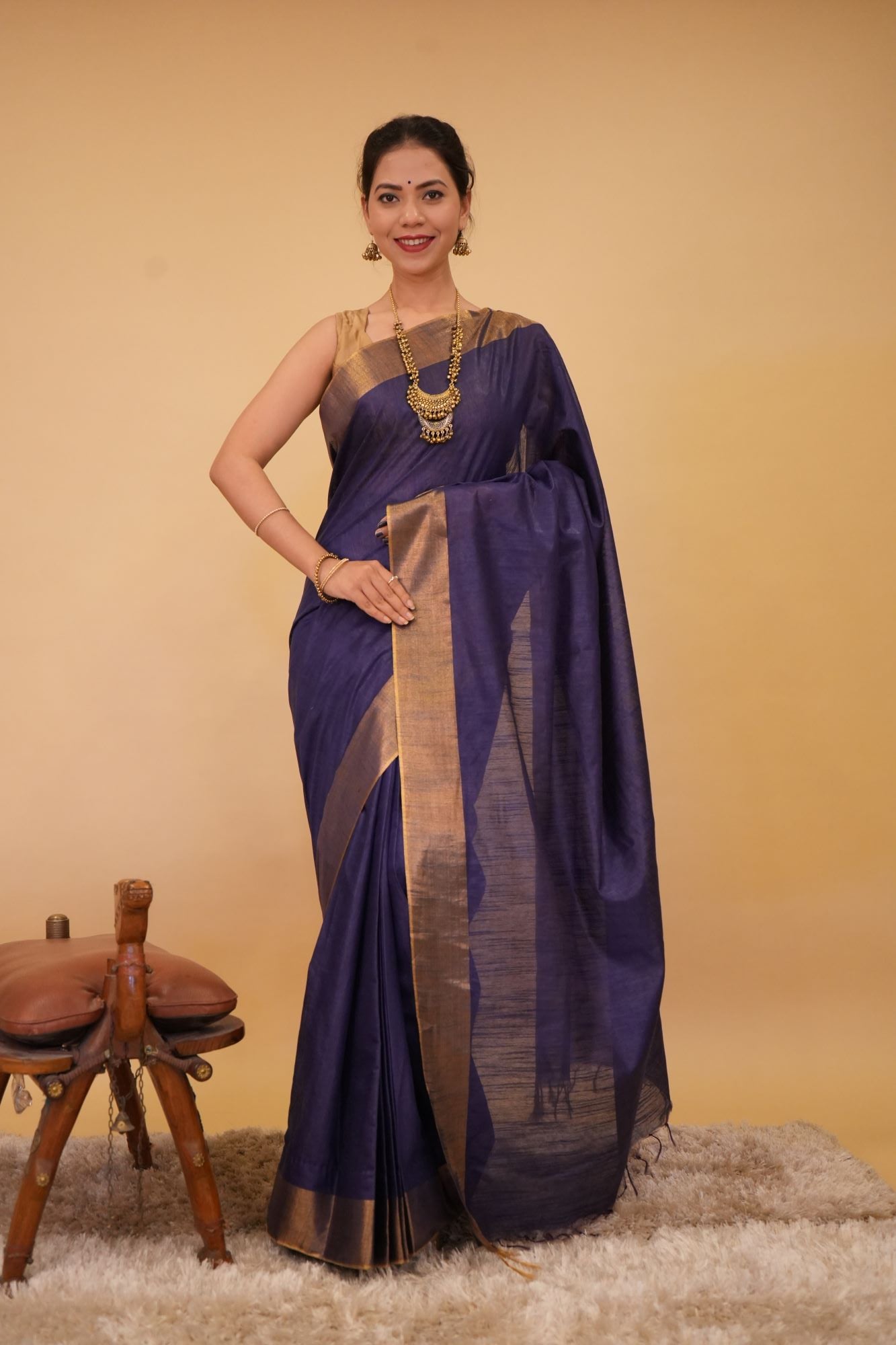 Premium Bapta silk with  Zari Border – A Masterpiece Wrap in one minute saree