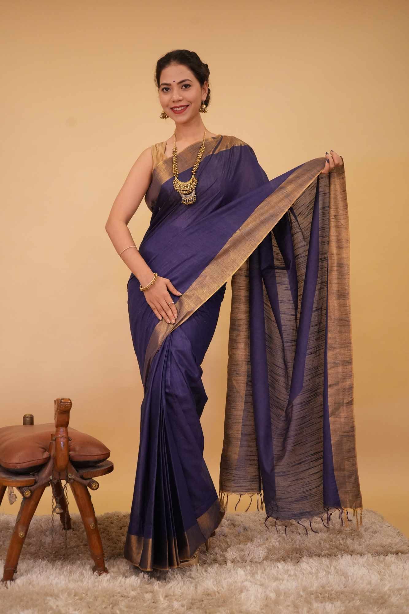 Premium Bapta silk with  Zari Border – A Masterpiece Wrap in one minute saree