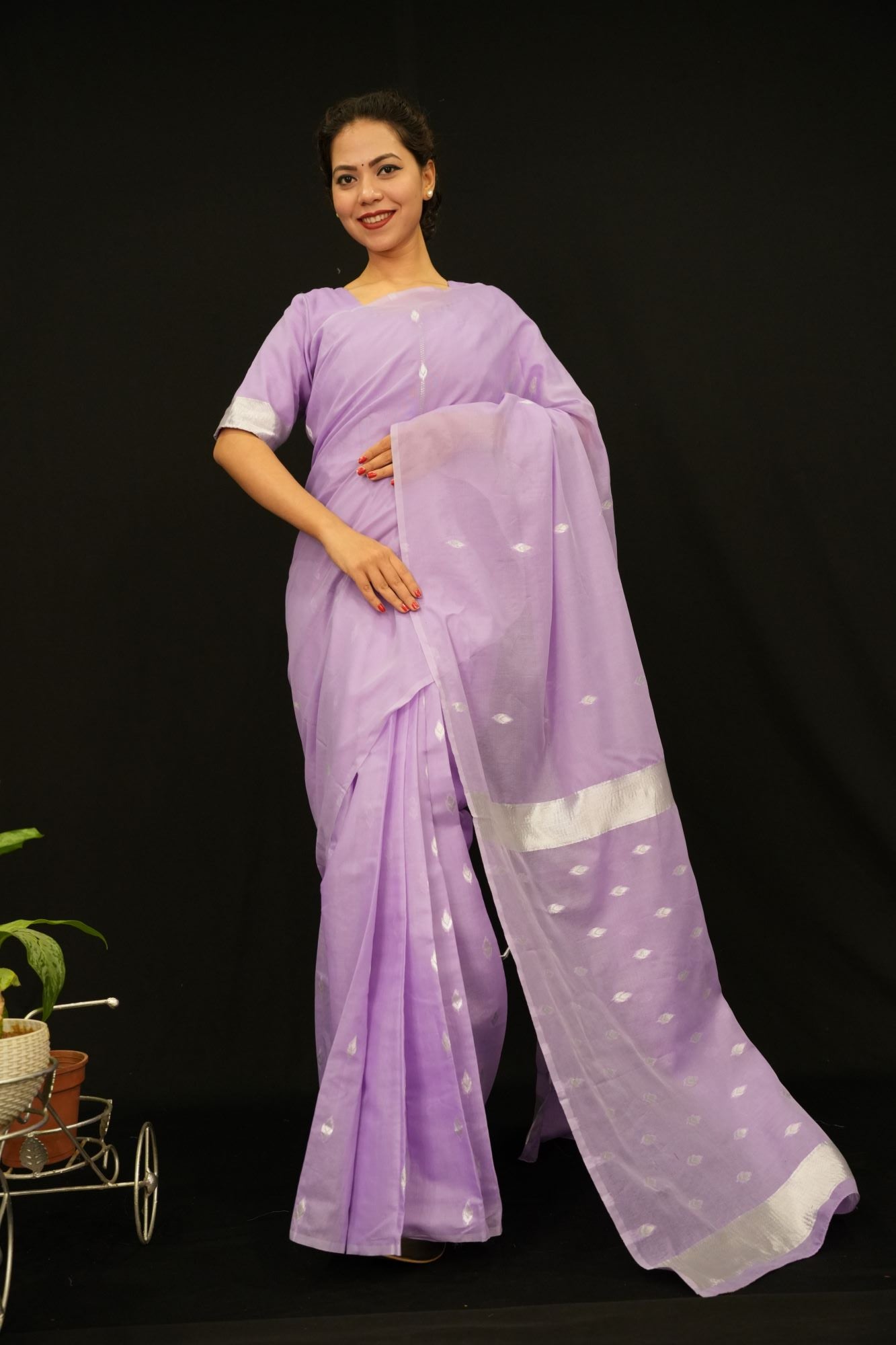 Zip & Go Beautiful Lavender Ready To Wear Gown Style Ready To Wear Saree