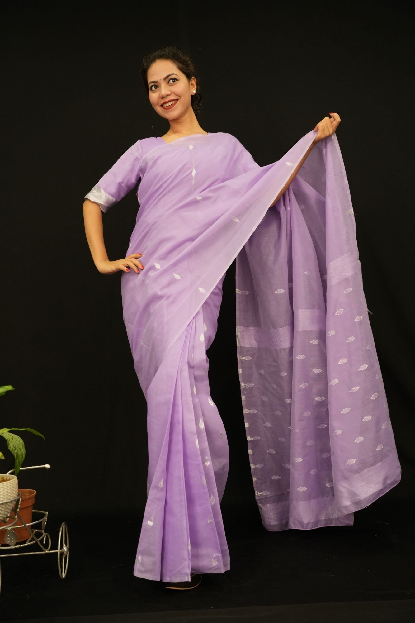 Zip & Go Beautiful Lavender Ready To Wear Gown Style Ready To Wear Saree