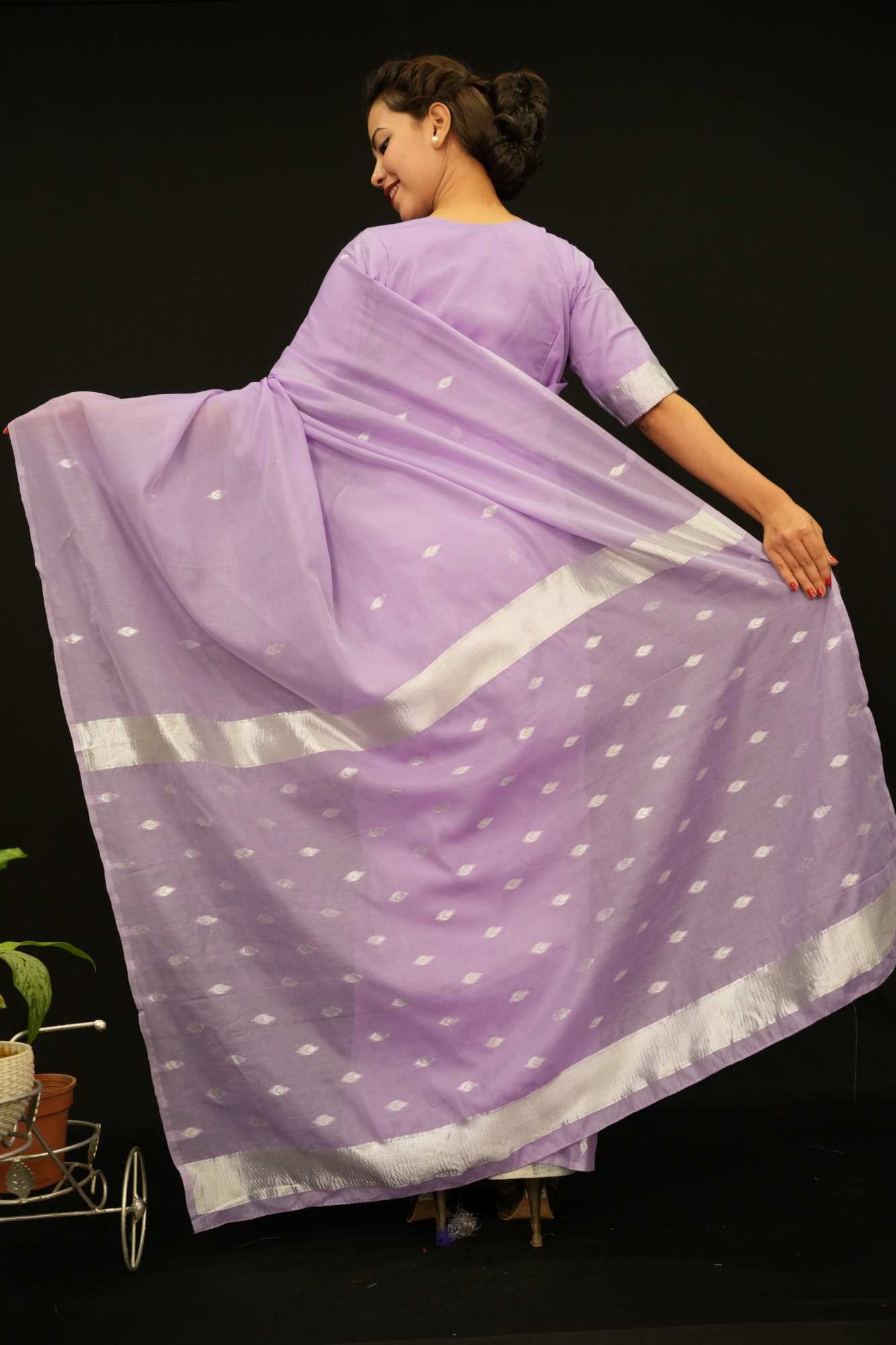 Zip & Go Beautiful Lavender Ready To Wear Gown Style Ready To Wear Saree