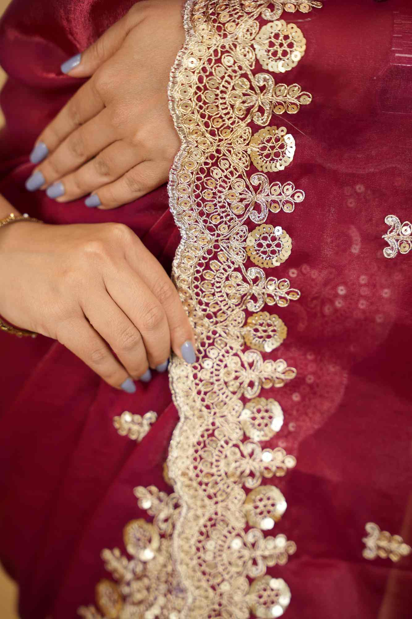 Chiffon Silk with Elegant Embroidered Border Ready to Wear Saree