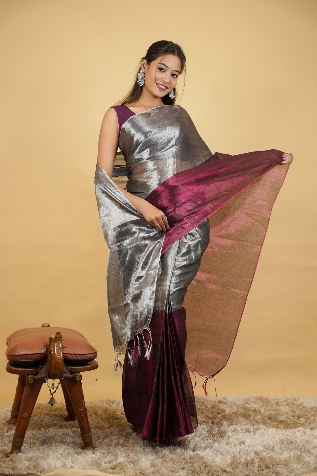 Tiisue Silk Dabal Ton Ready To Wear Saare
