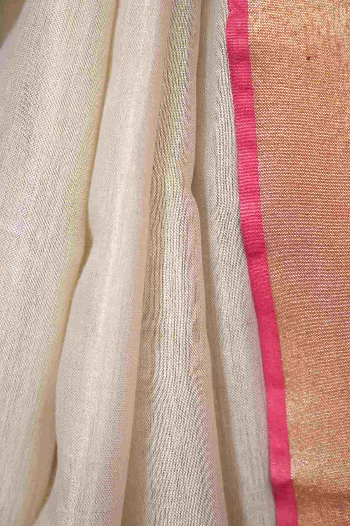 Prestitched Saree Handloom Bhagalpuri Linen Silk With Tassels on Pallu Wrap In One Minute saree