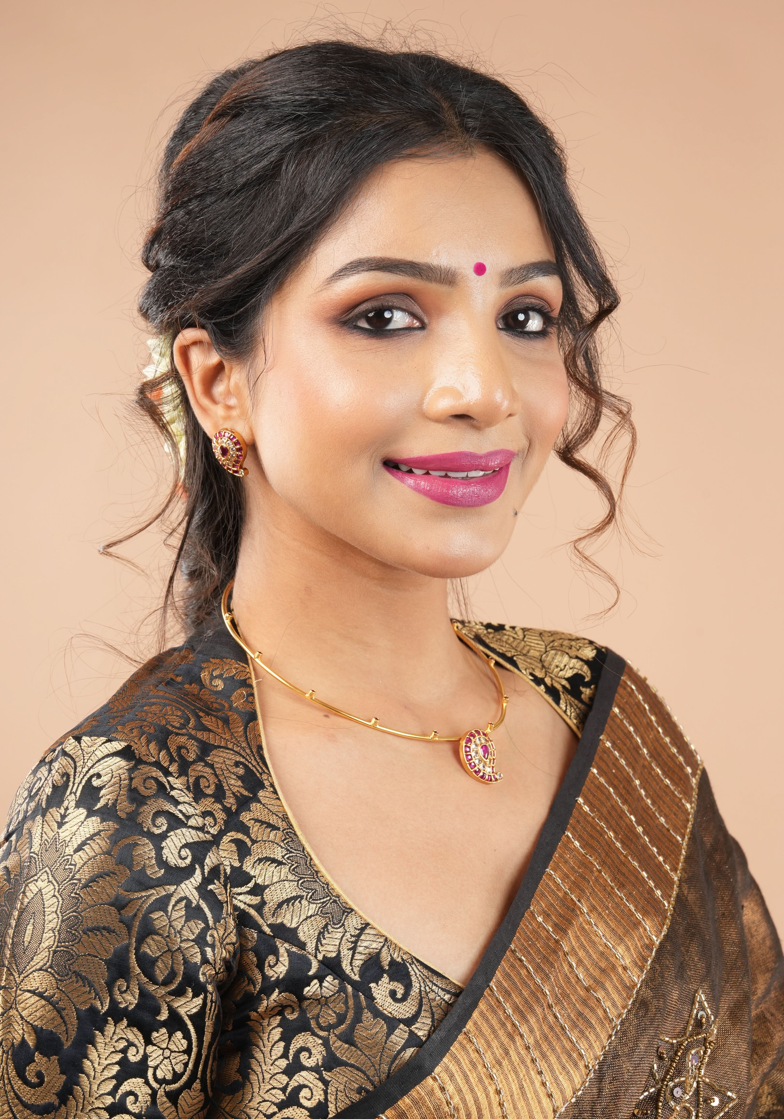 Paan Neck Black Banarasi Brocade Blouse | Shobitam
