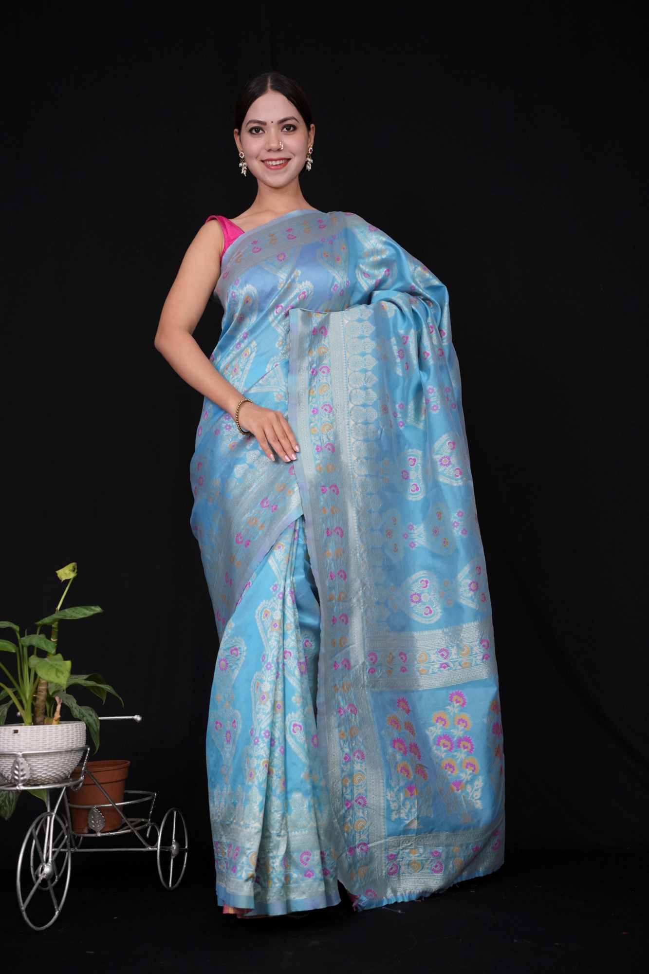 Banarasi Predraped Rich woven and ornate pallu ready to wear saree