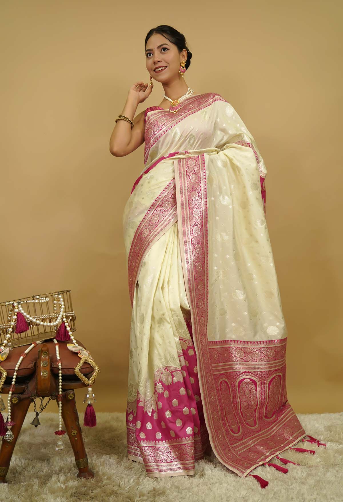 Rich Premium Ready to wear Banarasi one minute saree