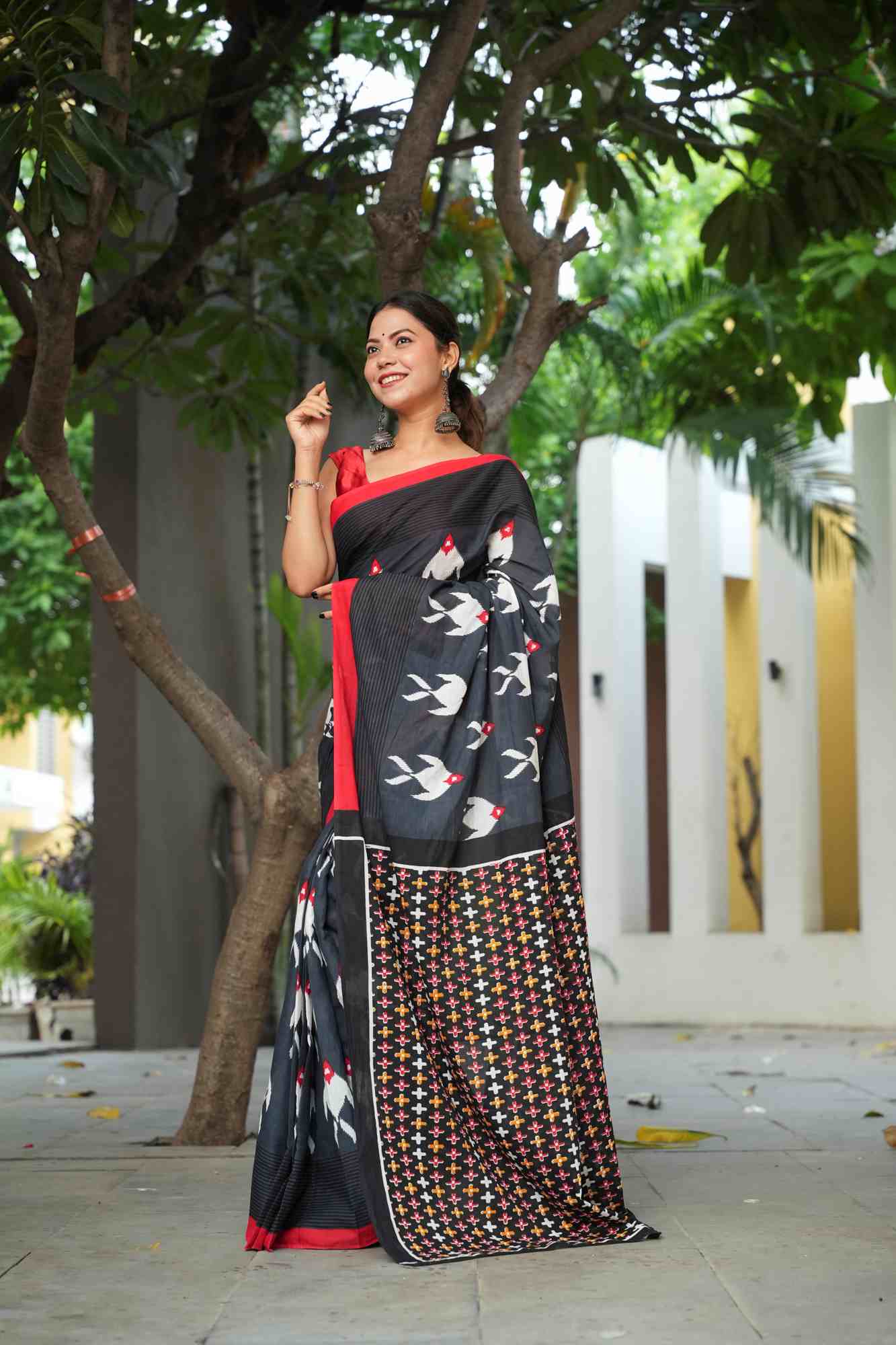 Jaipuri Block Printed Mulmul Cotton Ready to wear Saree